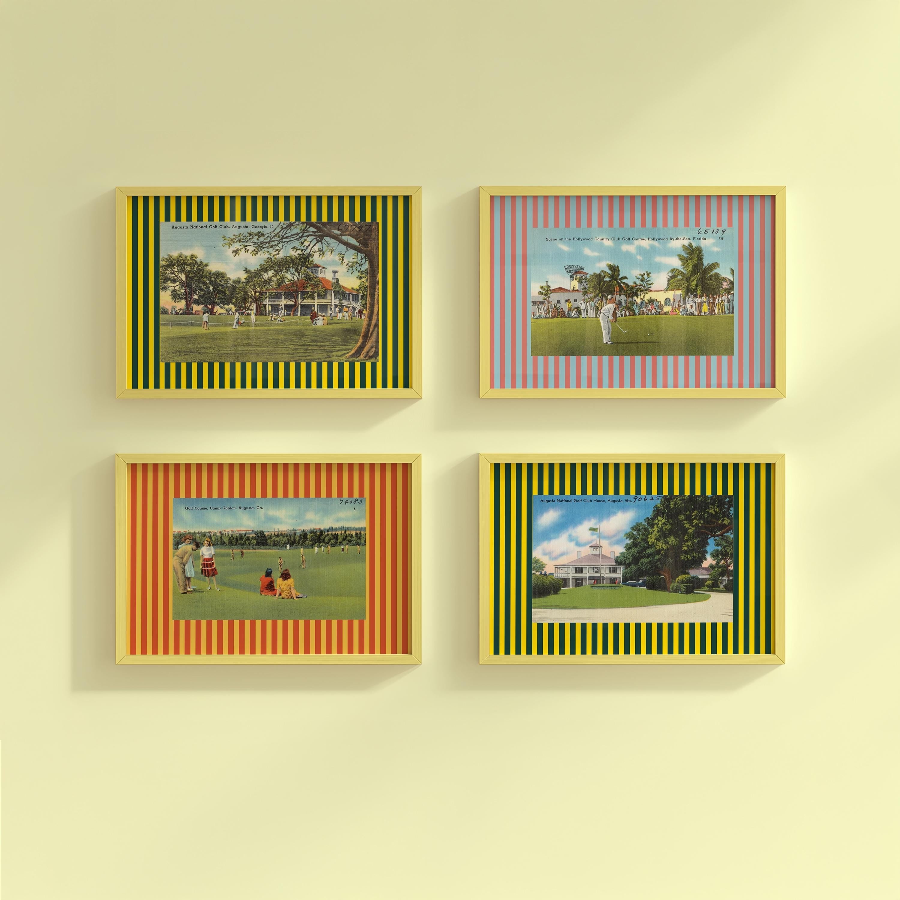 Set of 4 Golf Course Augusta Digital Art Prints
