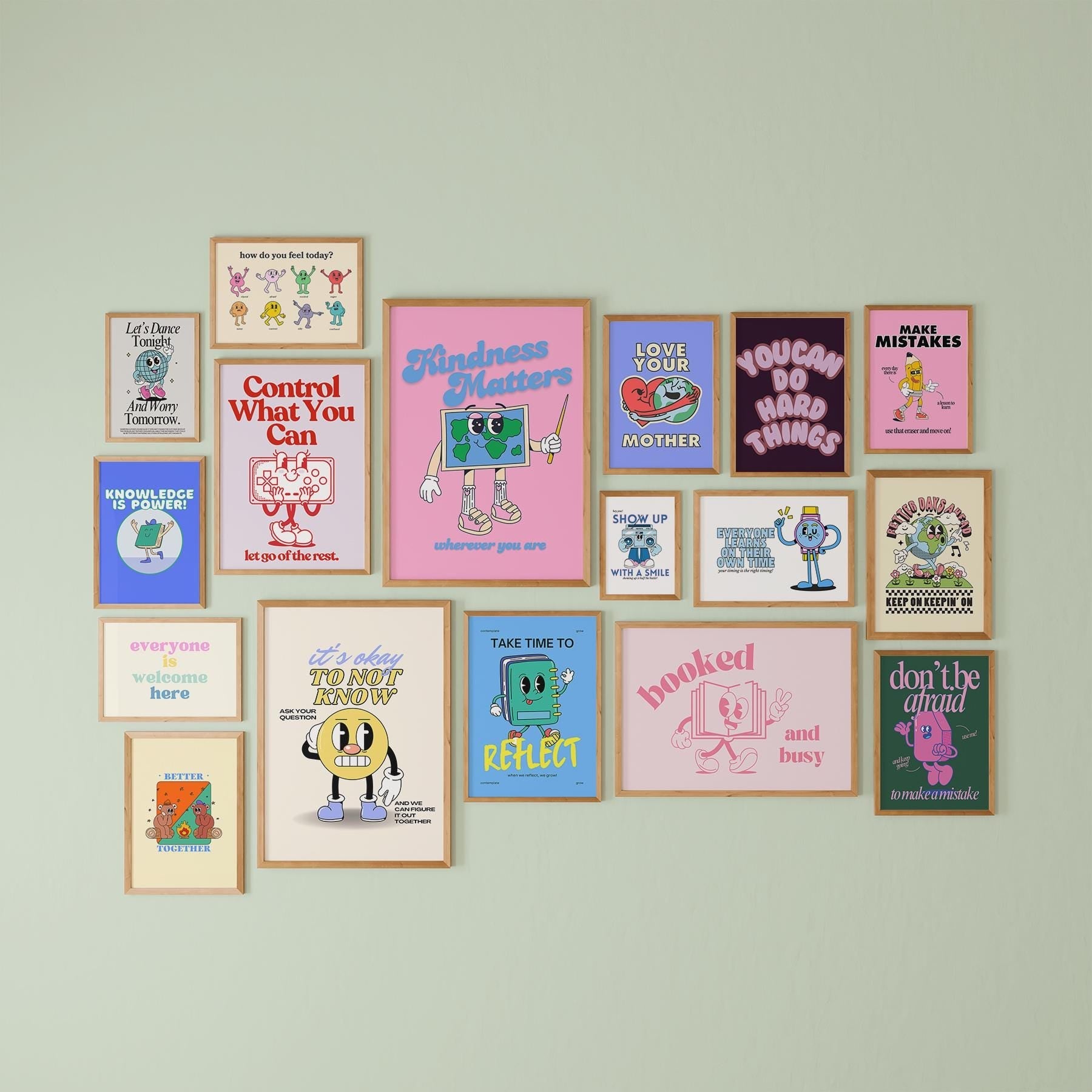 Gallery Wall Set of 17 Digital Art Prints