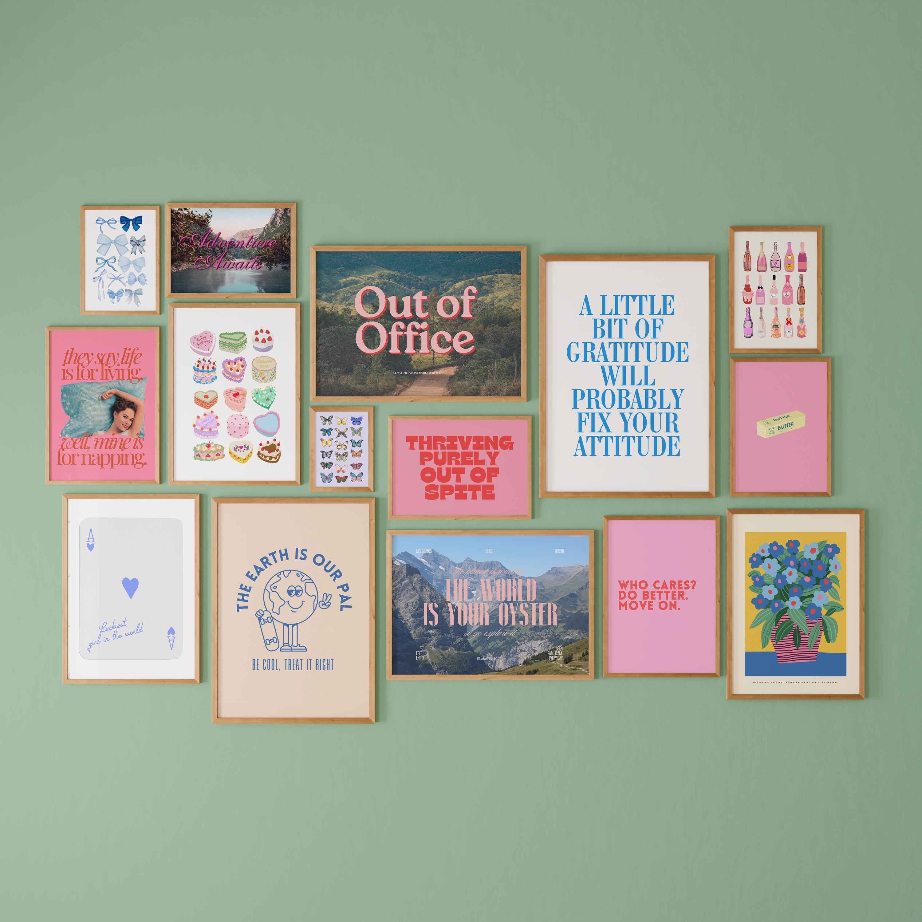 Fun Gallery Wall Set of 15 Digital Art Prints