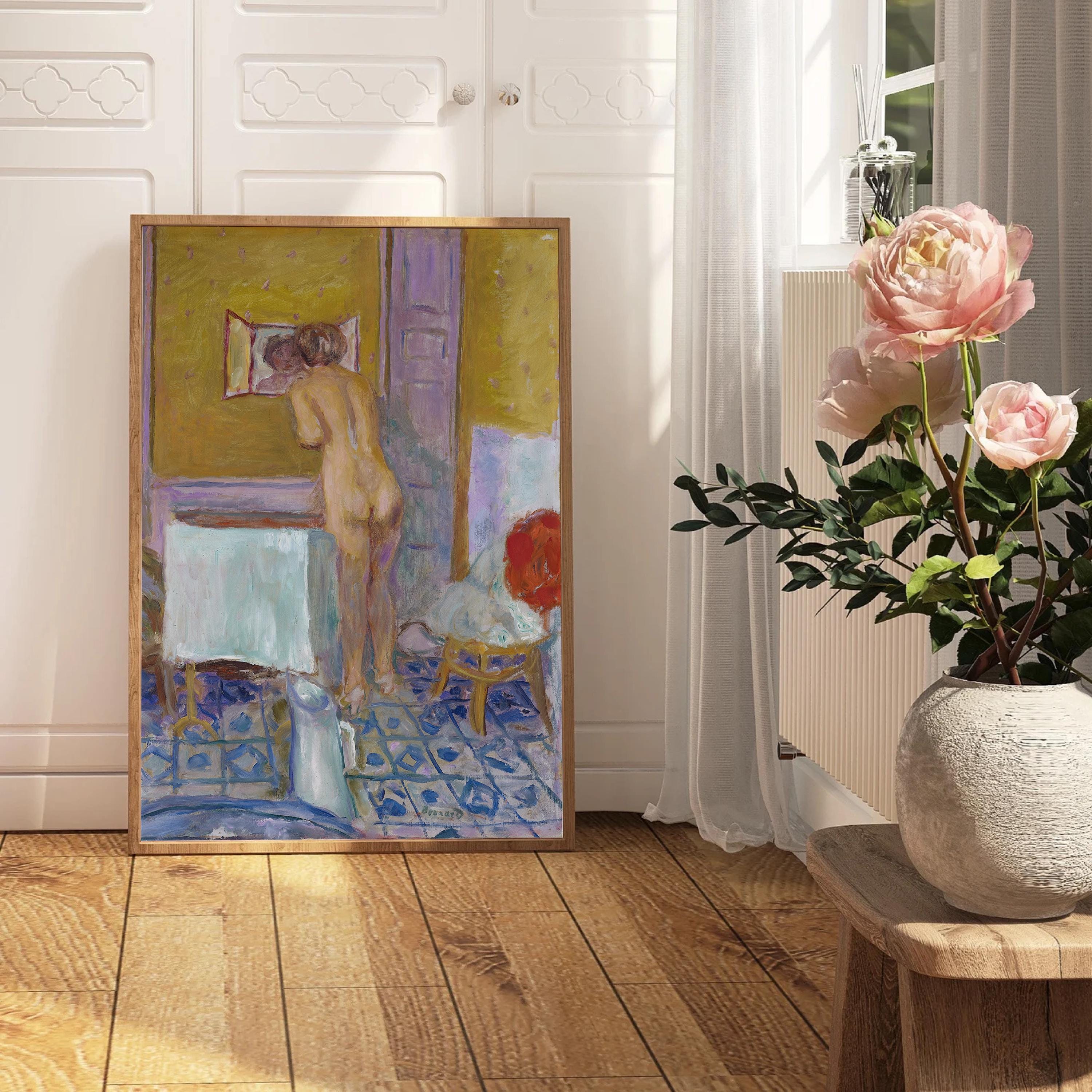Vintage Abstract PuPurplerle Painting, Bathroom Art Print, Colorful Art, Eclectic Gallery Wall Print, DIGITAL PRINTS, Vertical Wall Art