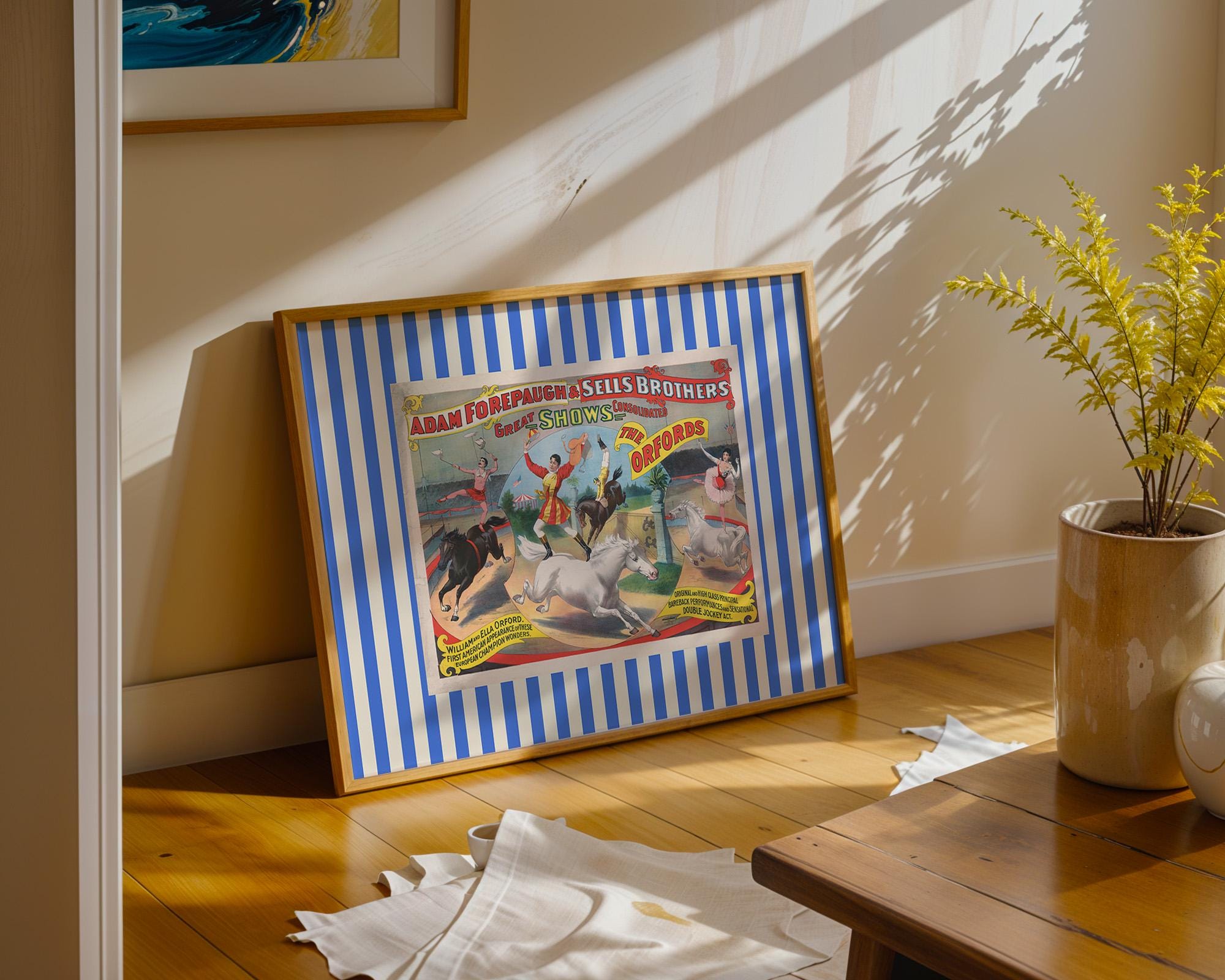 Circus Horizontal Digital Download, kids room, retro kids decor genre neutral baby wall art illustration, vintage nursery, playroom