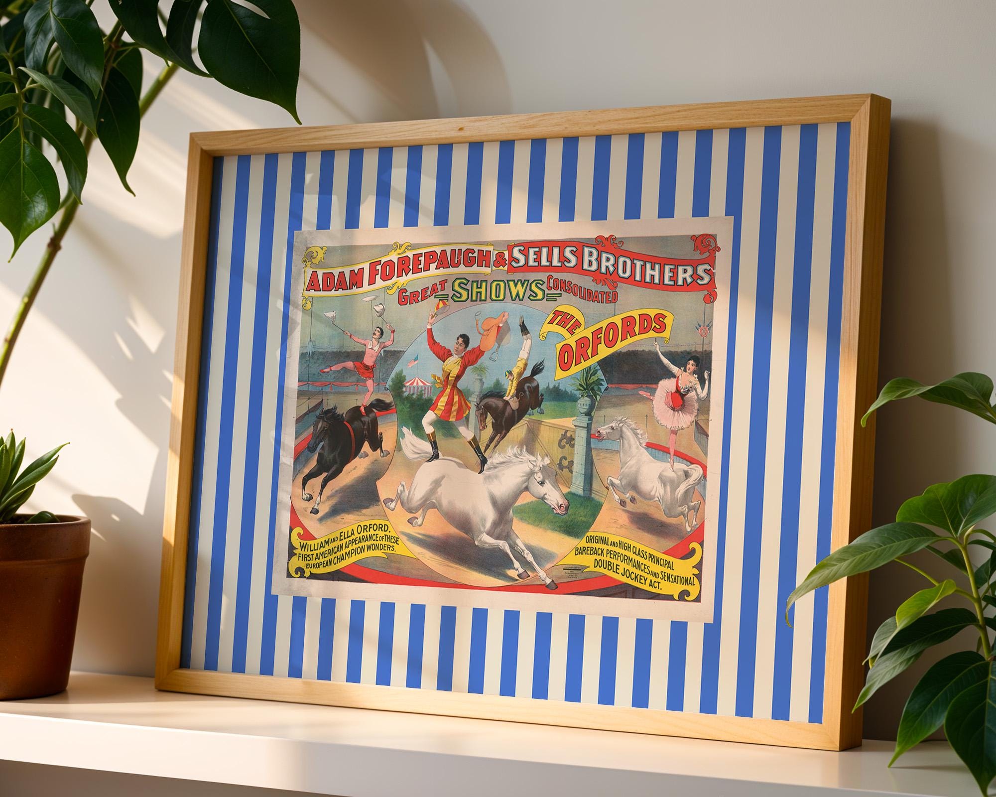 Circus Horizontal Digital Download, kids room, retro kids decor genre neutral baby wall art illustration, vintage nursery, playroom