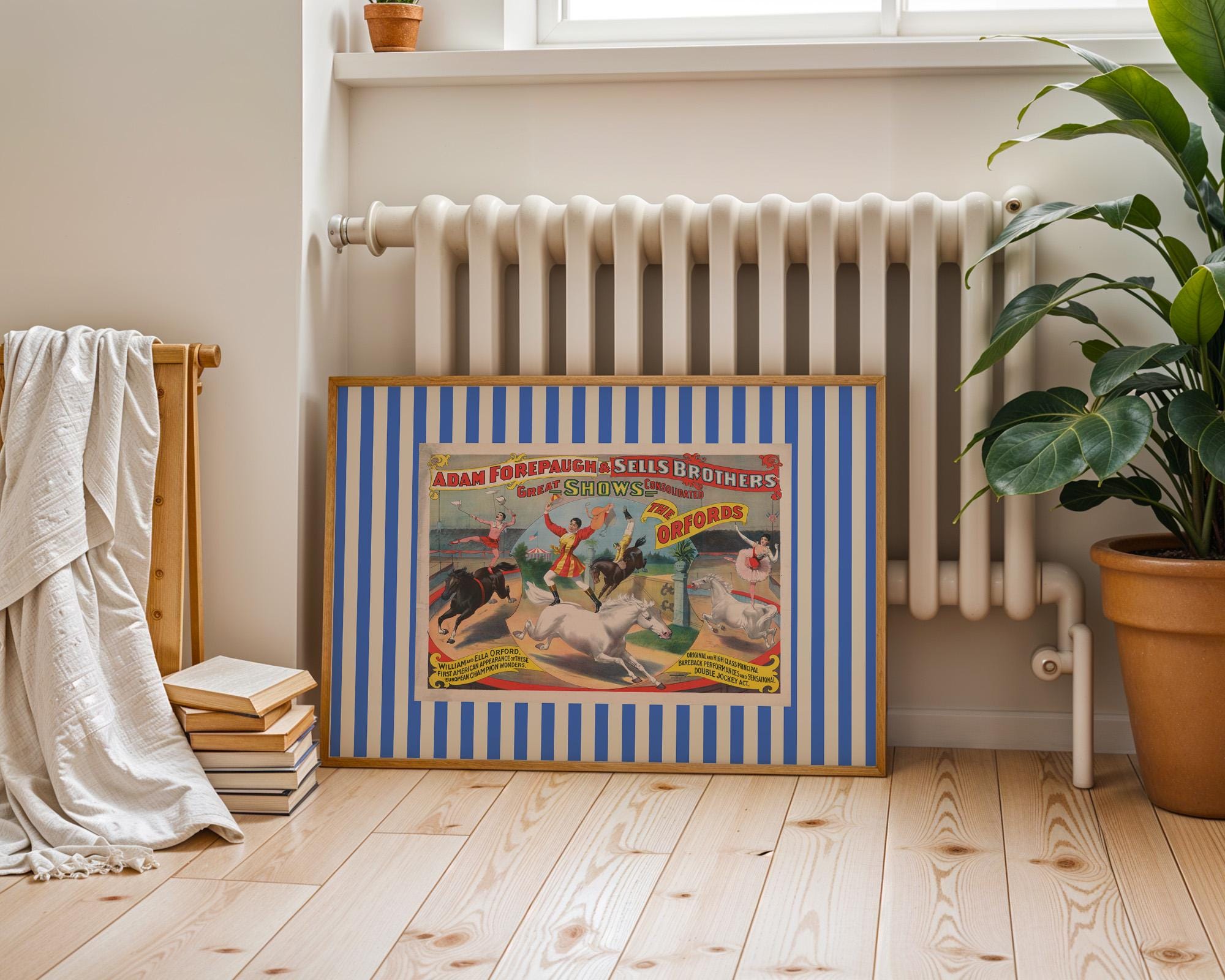 Circus Horizontal Digital Download, kids room, retro kids decor genre neutral baby wall art illustration, vintage nursery, playroom