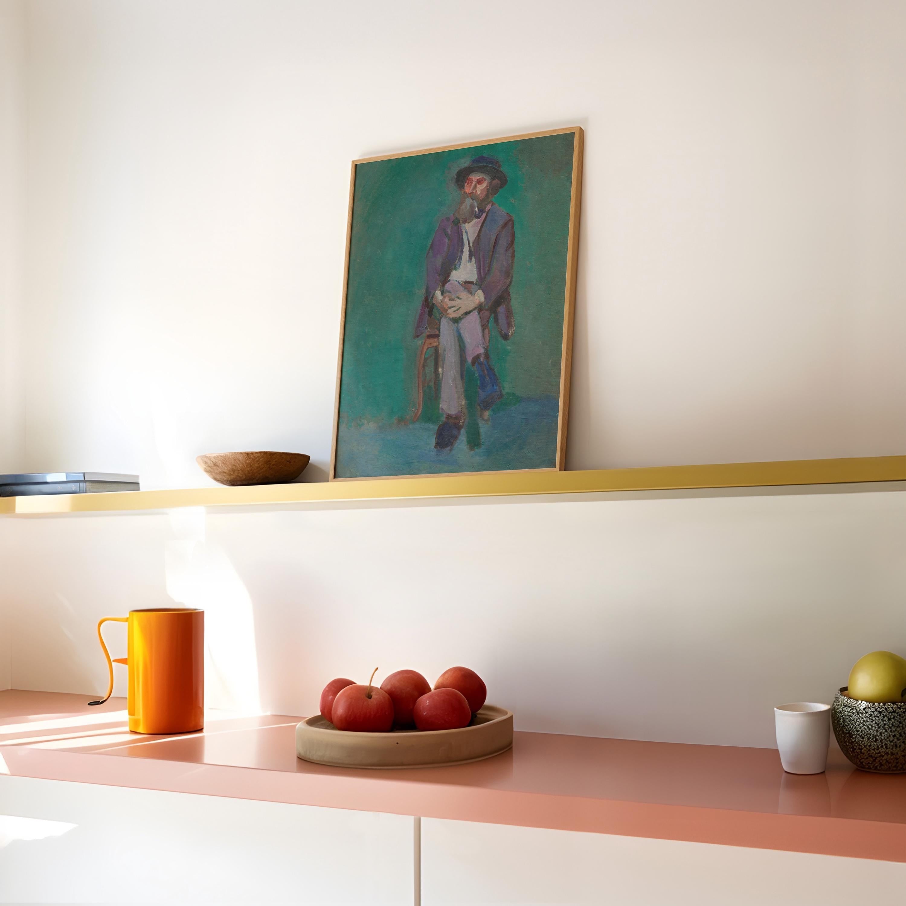 Henri Matisse Painting Print, Homme Asis, Digital Art Print, Classic Art Digital Download, Large Wall Art Print, Colorful Wall Art Poster