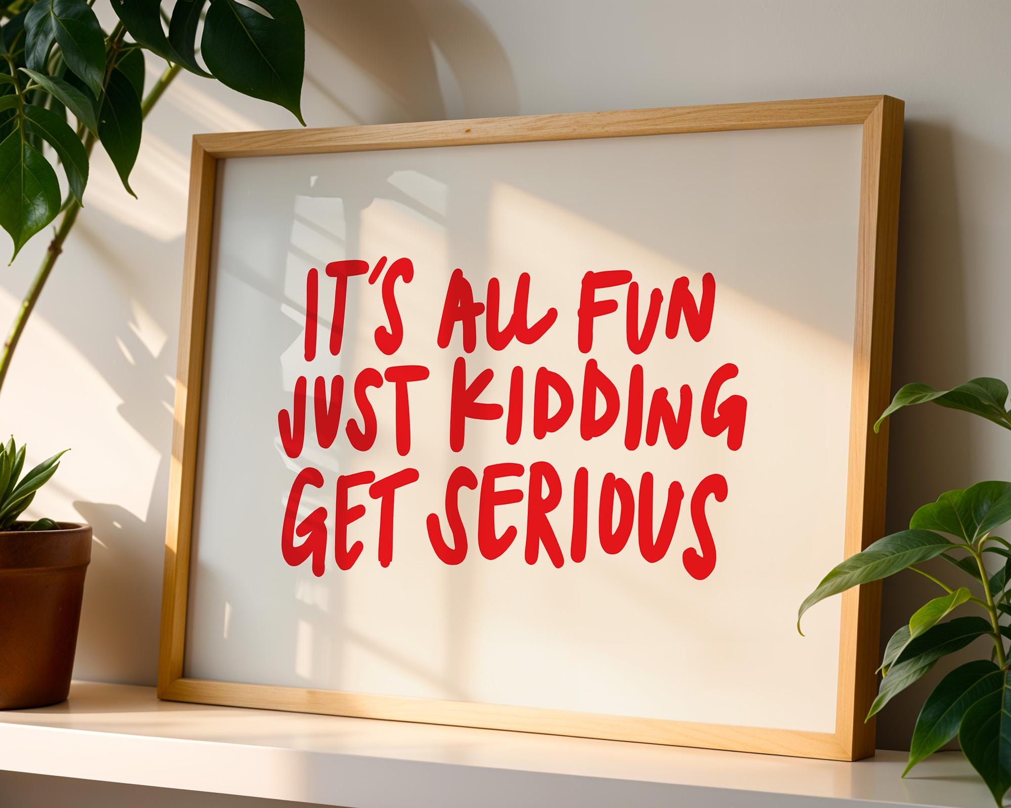 Fun and games art print, Retro Wall Art, Trendy Print, Retro Poster, Digital Print, Red Poster, Dorm Decor, Typography, Printable Art