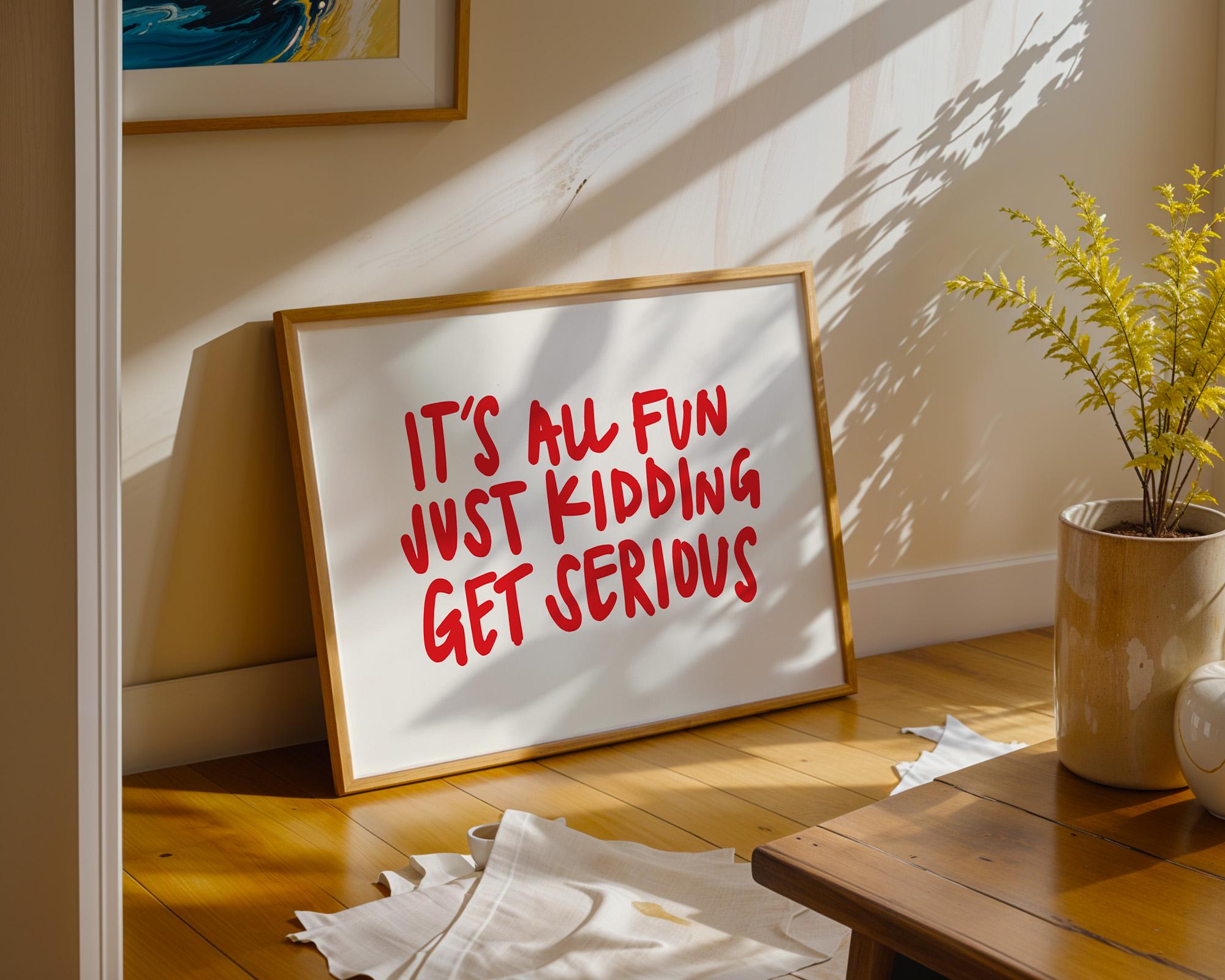 Fun and games art print, Retro Wall Art, Trendy Print, Retro Poster, Digital Print, Red Poster, Dorm Decor, Typography, Printable Art