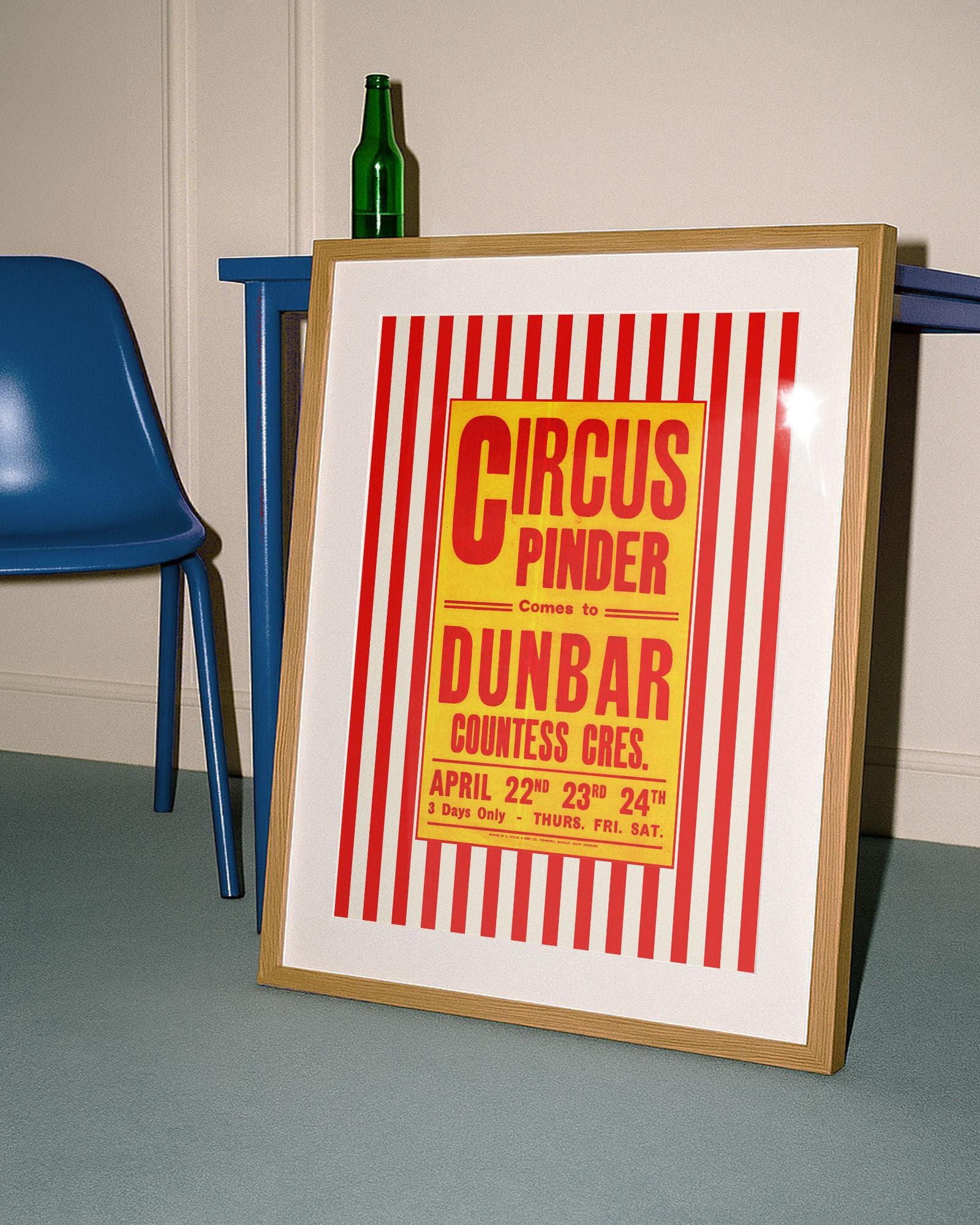 Vintage Circus Art Print: Whimsical Nursery Decor, Digital Download, Striped Art Print, Vintage Kids Room, Typography art decor