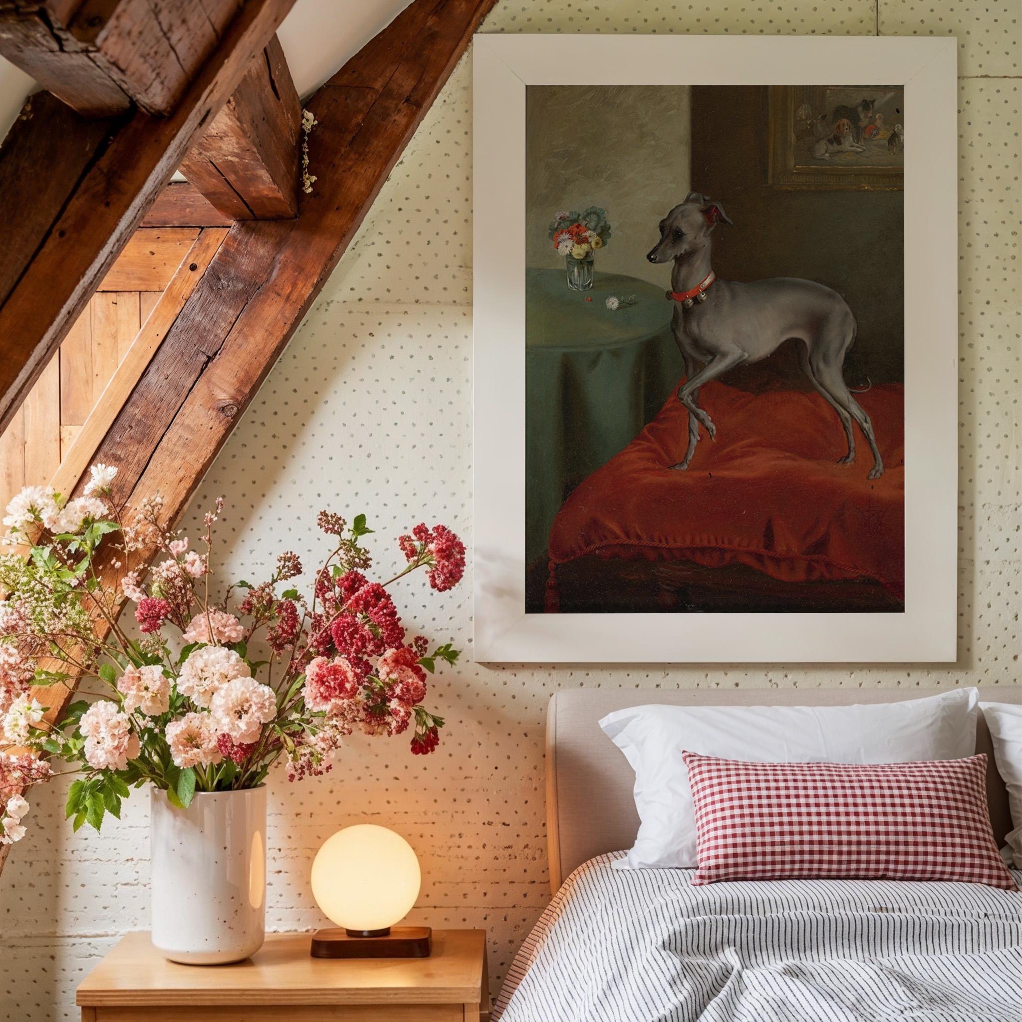 Italian Greyhound Art Print, Vintage Cute Dog Portrait Art Print, 19th Century Classic Dog Art, Digital Download, Classic Dog Art
