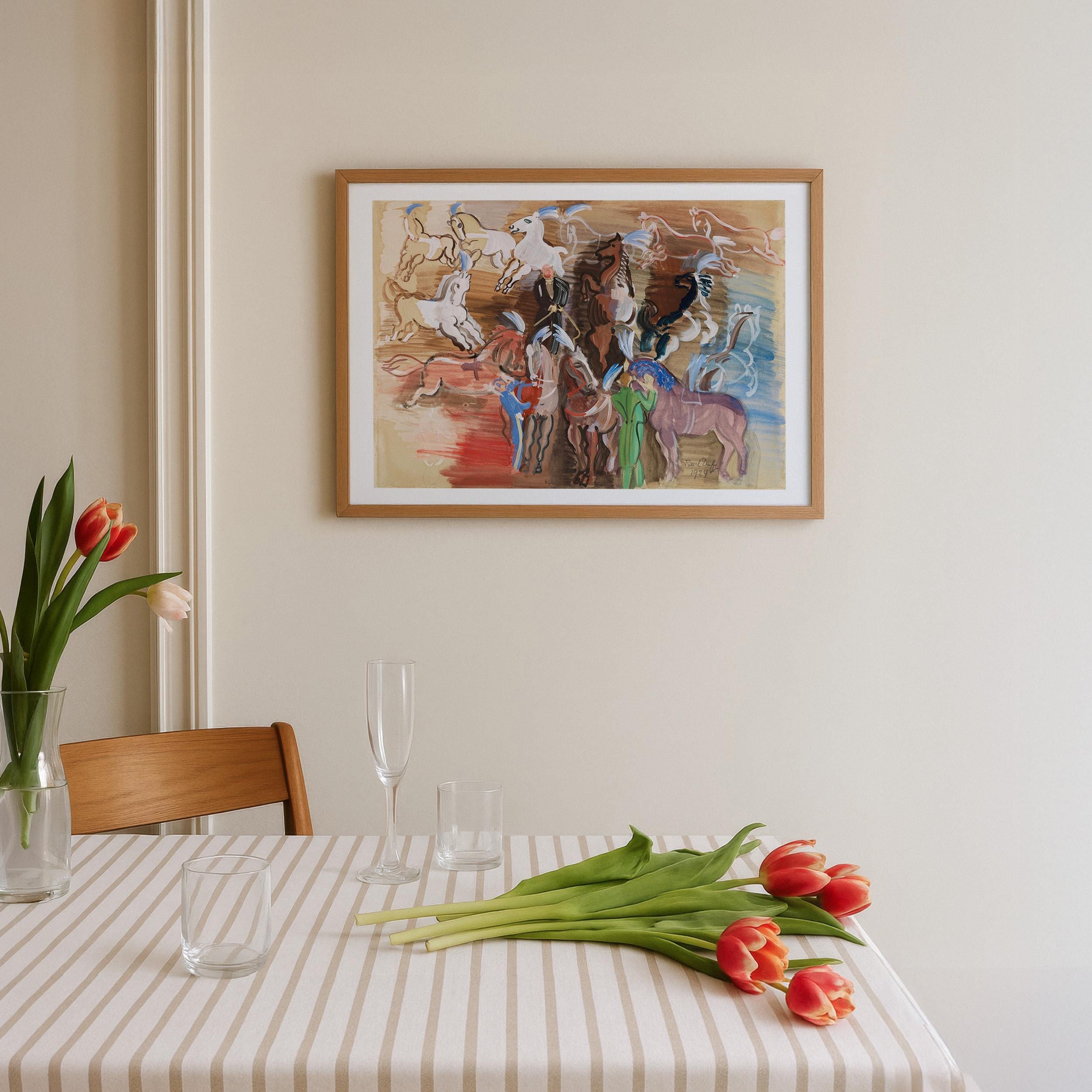 Abstract Equestrian Wall Art | Farmhouse Decor, Landscape Oil Painting | Vintage Painting Downloadable Print | Horse Lover Gift, Dufy Print