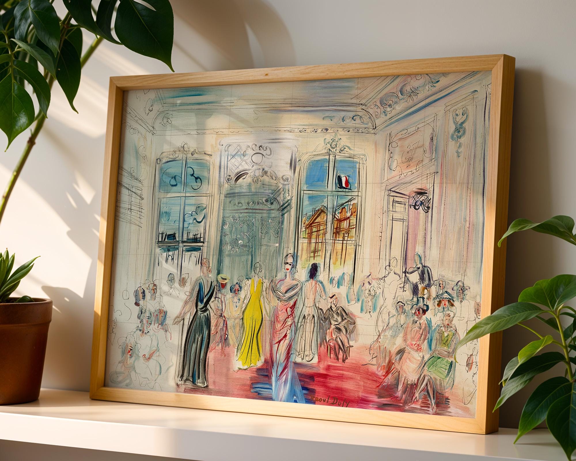 Vintage Fashion Poster, Retro Vintage Print, fashion Show Decor, Digital Download, Paris Art Print, Girls Room Art, Dufy Art Print