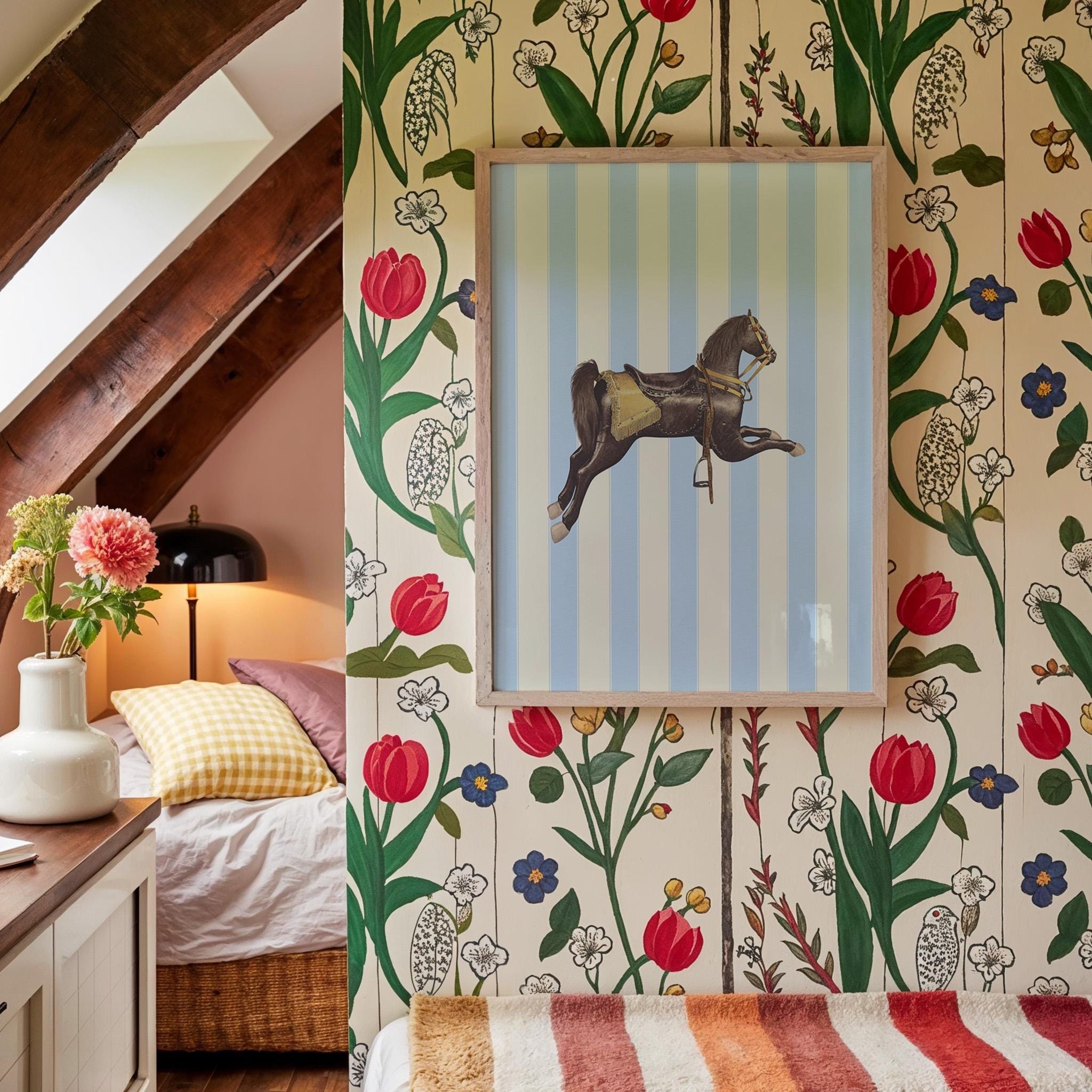 Vintage Carousel animal Print, Digital Wall Art, Trendy Decor, Living Room Art, Cottage, Nursery, Fun nursery art, horse art, carousel horse
