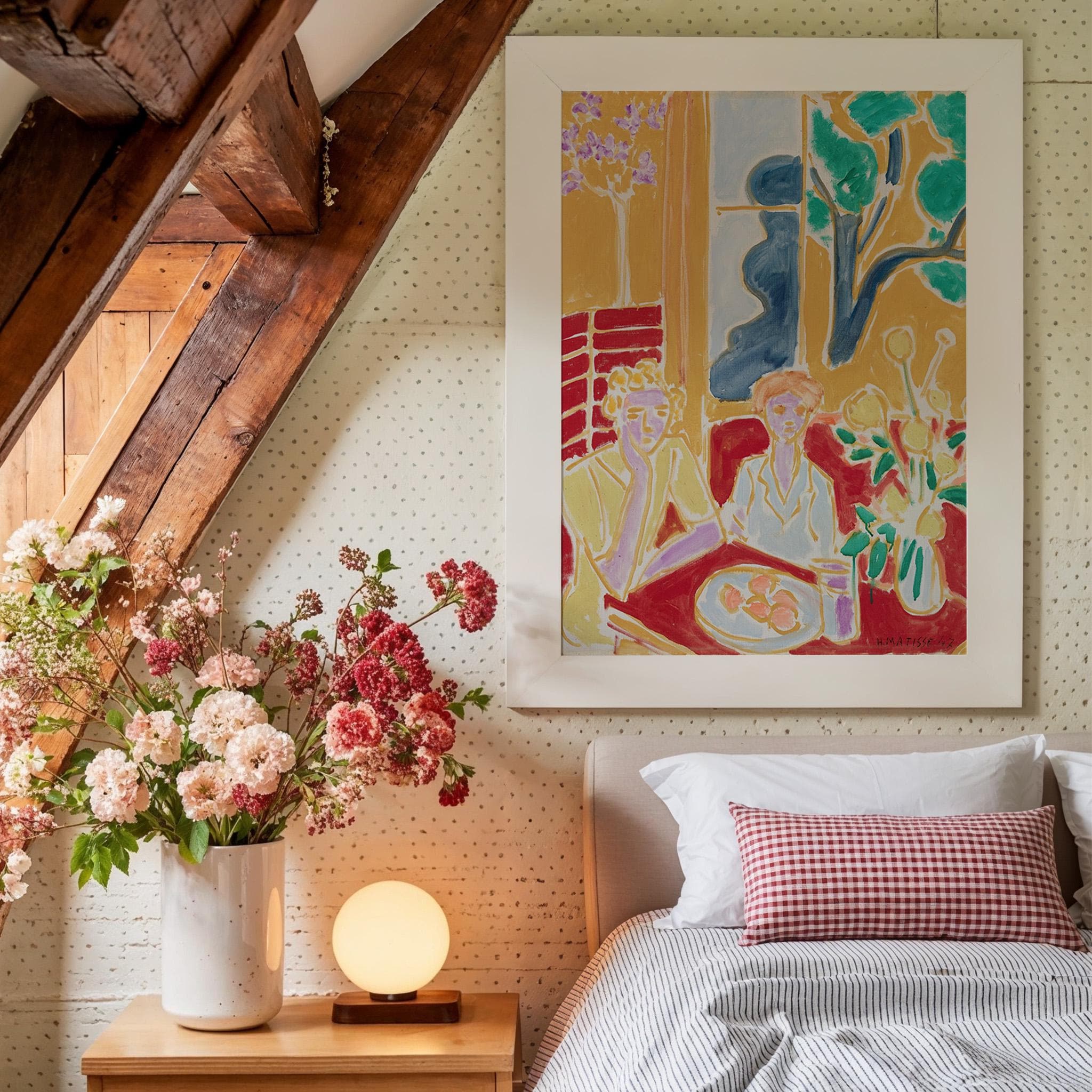 Deux Fillettes by Henri Matisse, Vintage Red and Yellow Interior Art, Mid Century Modern Art, Gallery Decor, Art Lovers, Digital Download