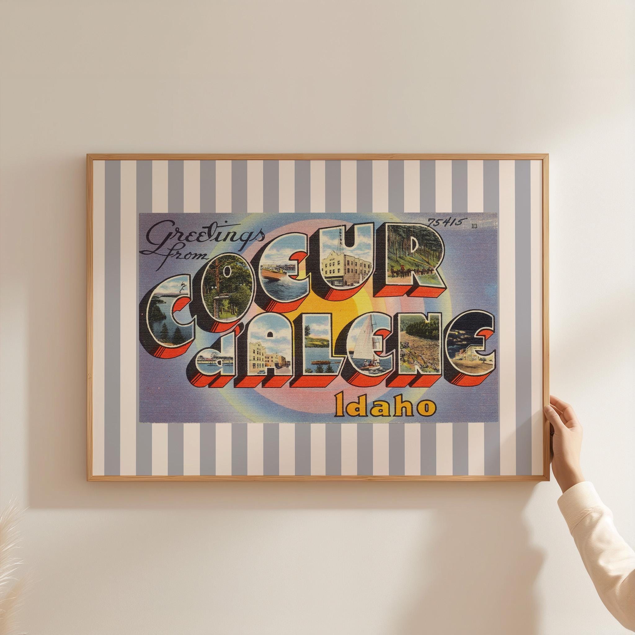 Coeur D'Alene Travel Print - Idaho Travel Poster - Coeur D'Alene Poster - Vintage Travel Poster - Idaho Art Print, Digital Download