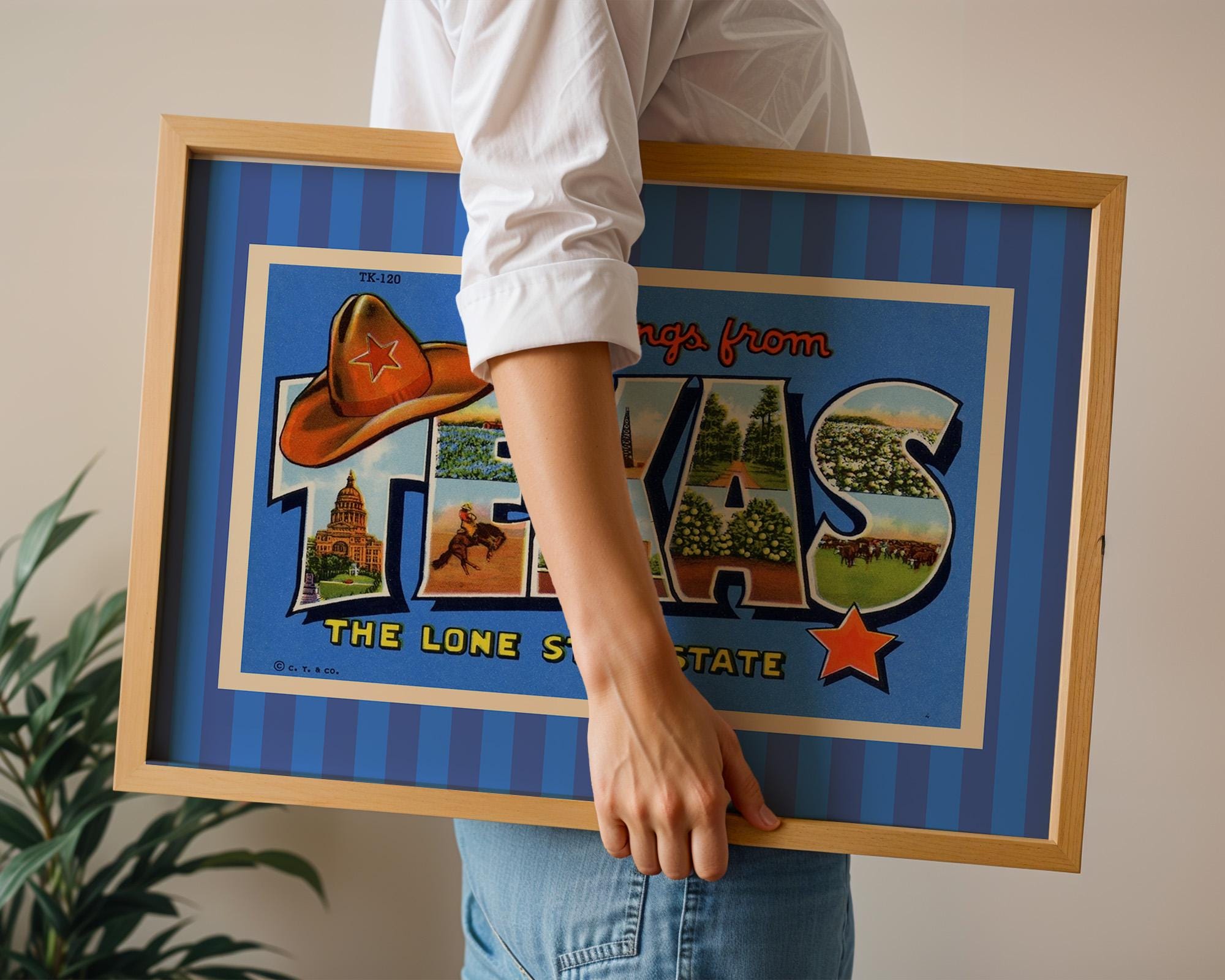 Texas Wall Art Print Digital Download Orange Pink Texas Poster Retro Travel Prints Texas Dorm Decor Horizontal Texas Photo Longhorn Print