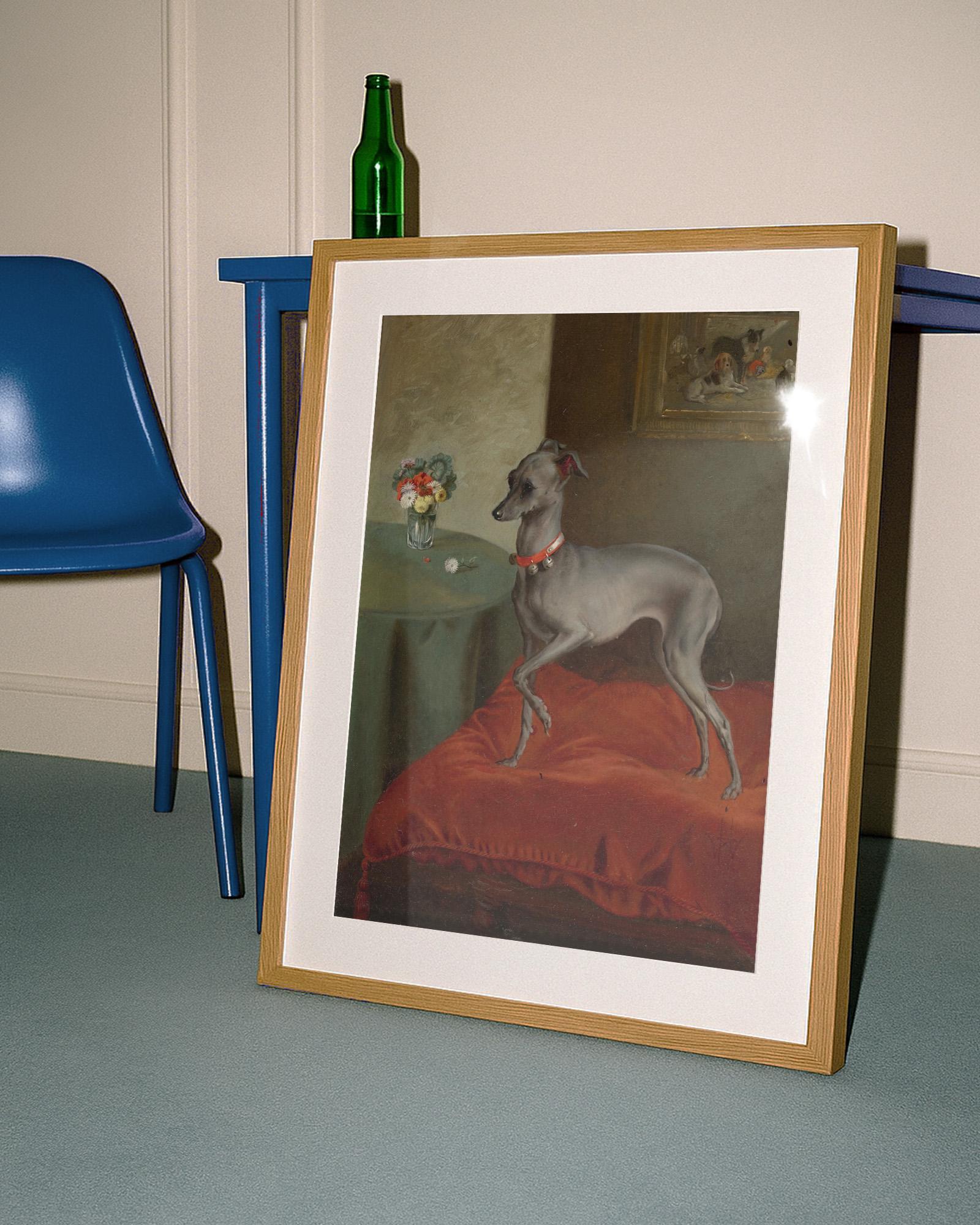 Italian Greyhound Art Print, Vintage Cute Dog Portrait Art Print, 19th Century Classic Dog Art, Digital Download, Classic Dog Art