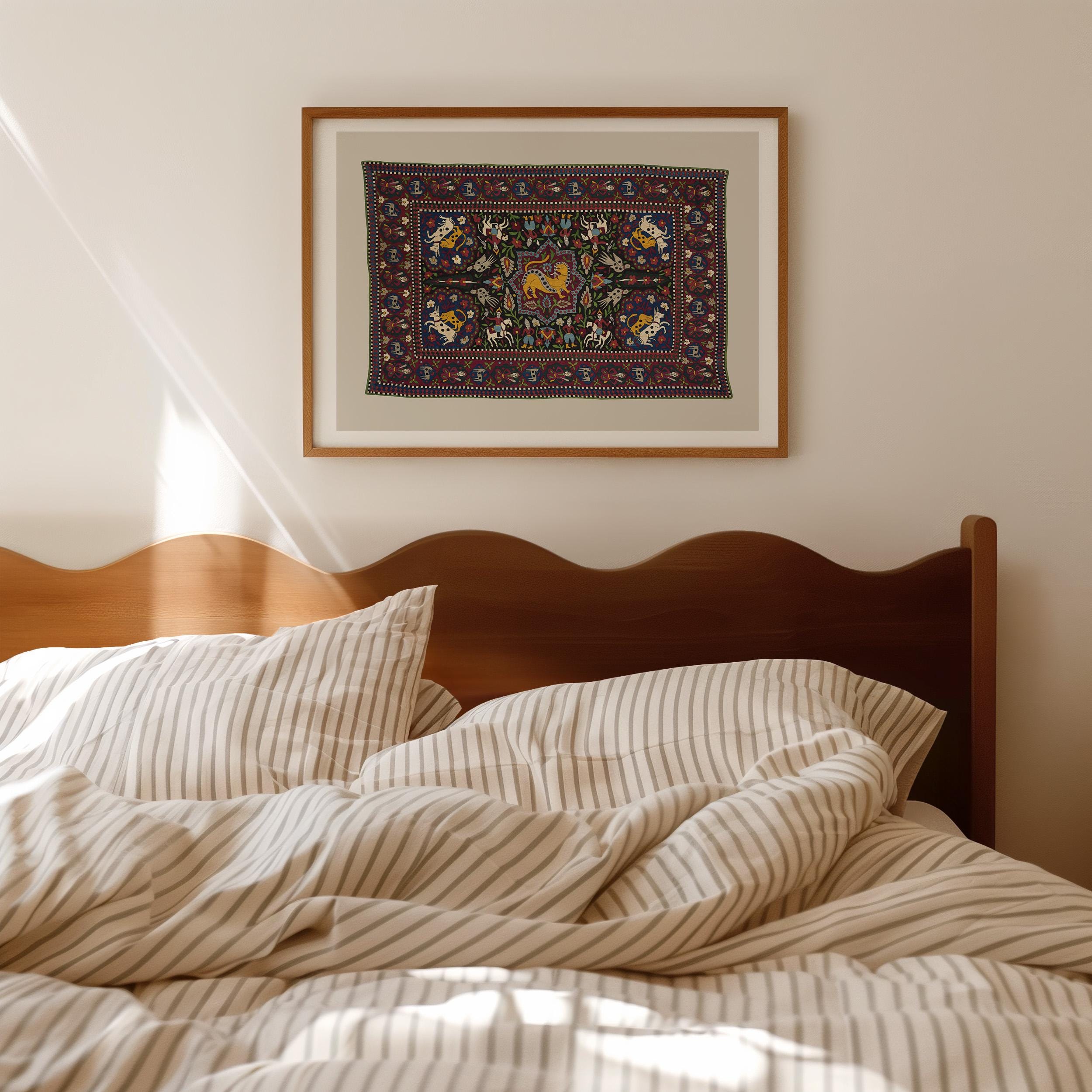 Antique Textile Wall Art | RUG Pattern Wall Art | Vintage Tapestry Print | Modern Wall Décor | Vintage Rug Digital Download