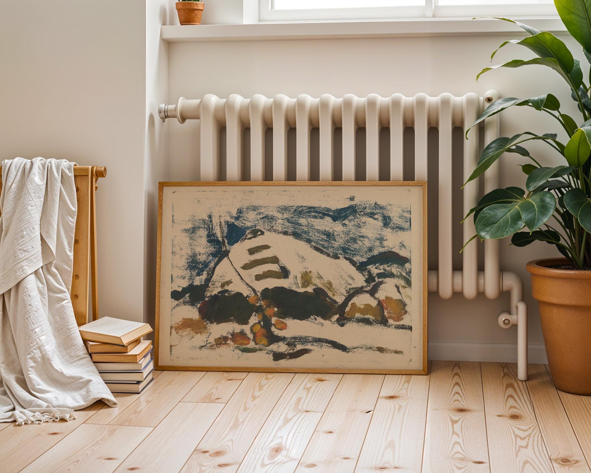 Snowy Mountain Art Print: Vintage European Style - Digital Download