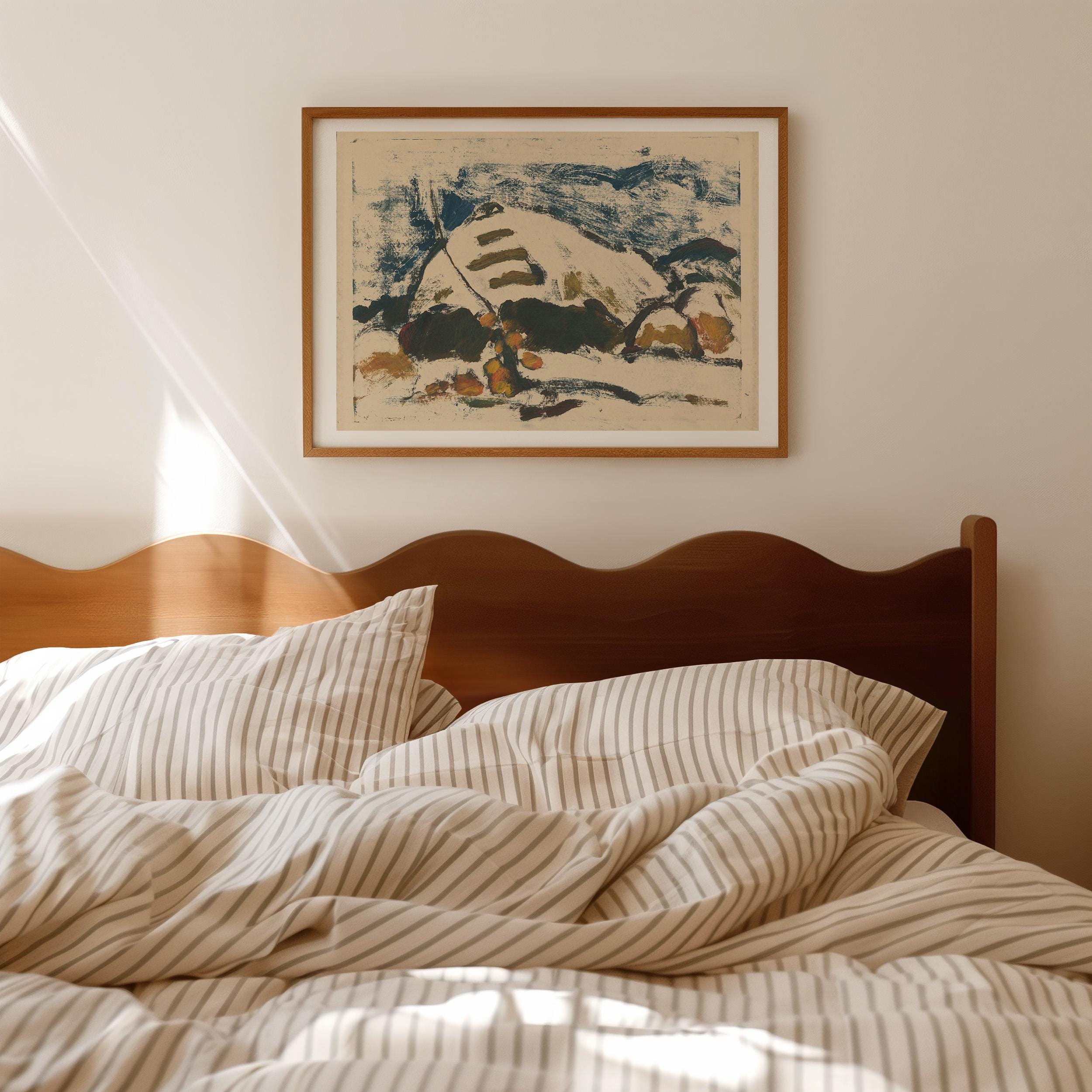 Snowy Mountain Art Print: Vintage European Style - Digital Download