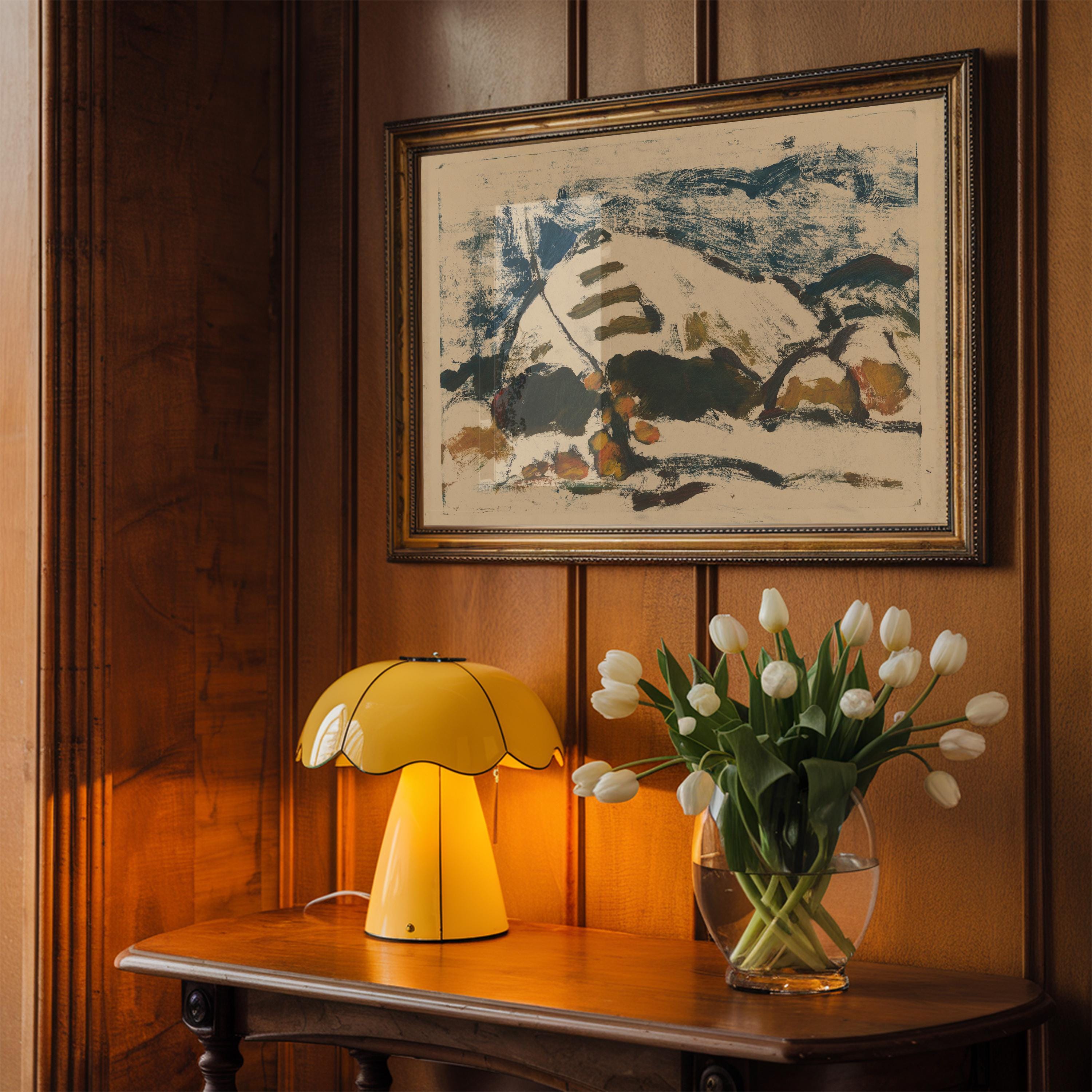 Snowy Mountain Art Print: Vintage European Style - Digital Download