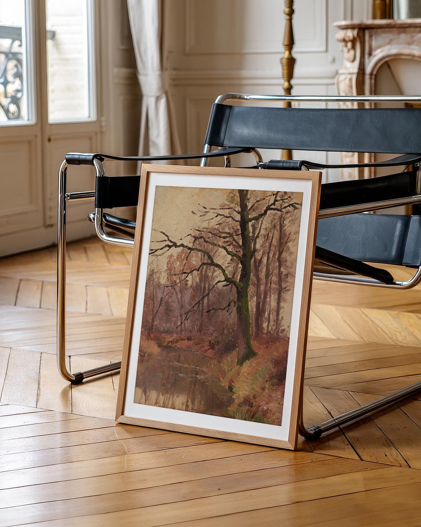 Vintage Abstract Landscape Print, Warm Neutrals, Autumn Color Decor (Digital Download)