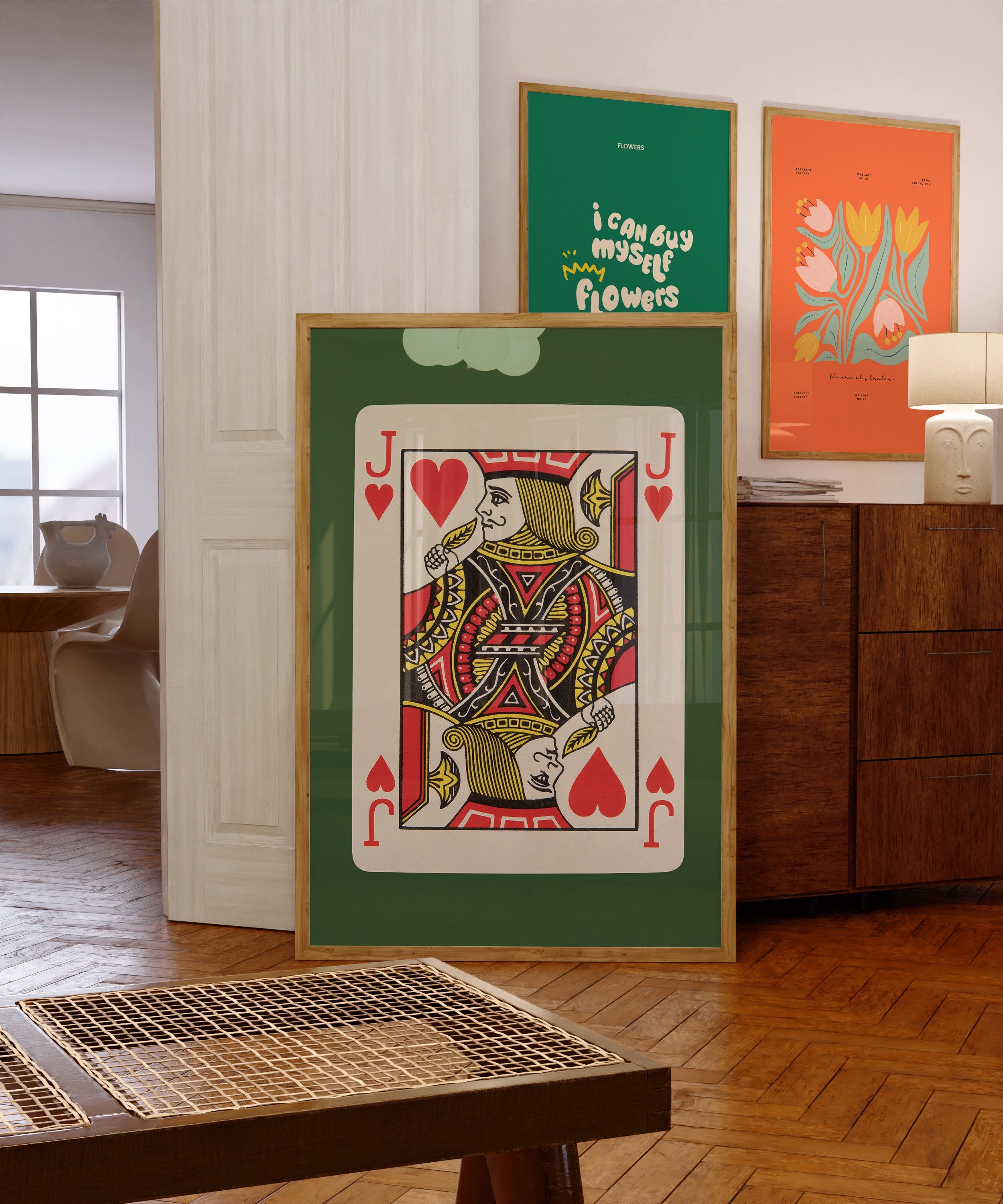 Jack Card Art-Digital Download-Wall Print-Retro Art Print-Jack Of Hearts-Playing Card-Downloadable Art-Trendy Art Print-Preppy Art Prints