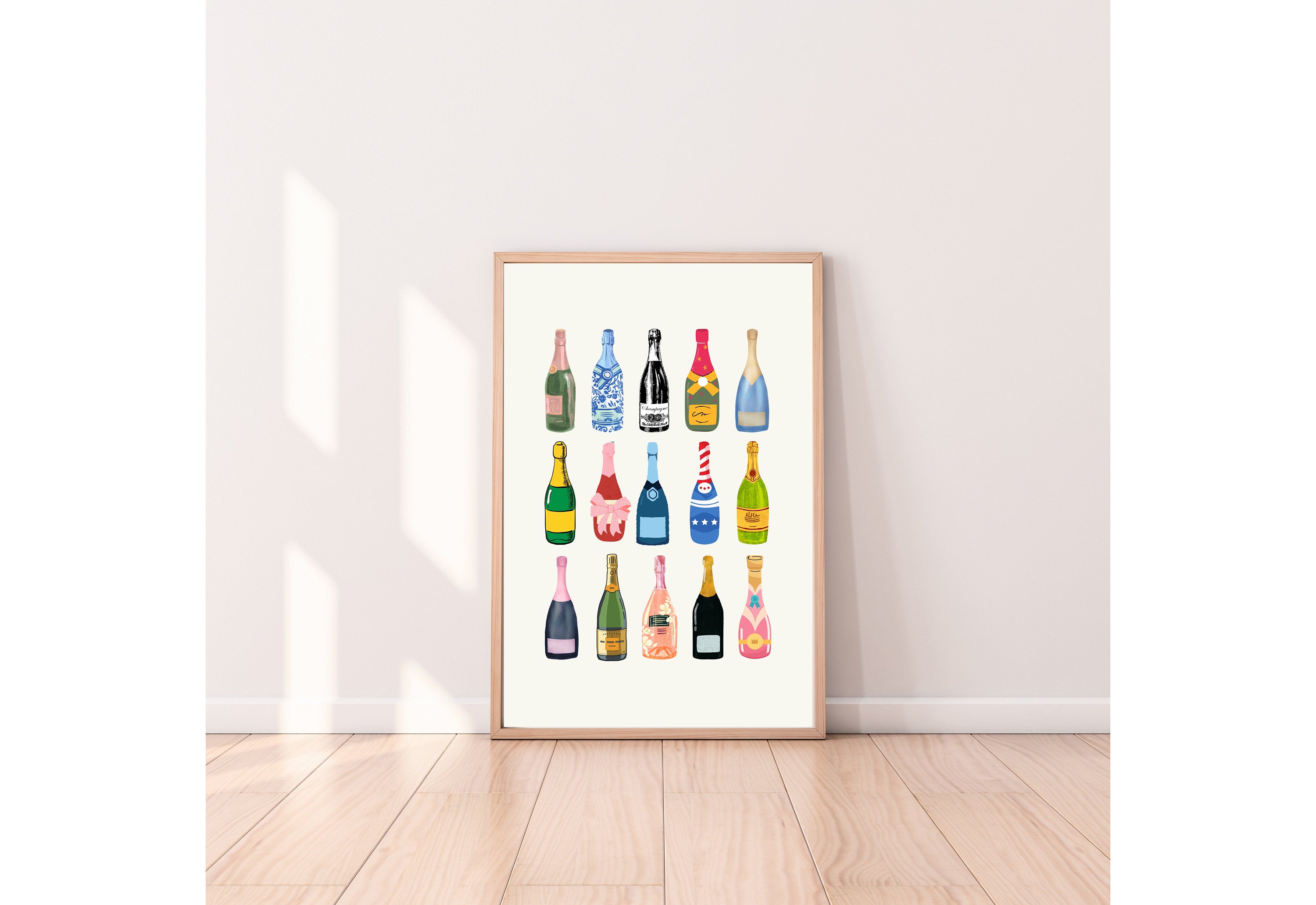 Rose Champagne Bottles - Art Print