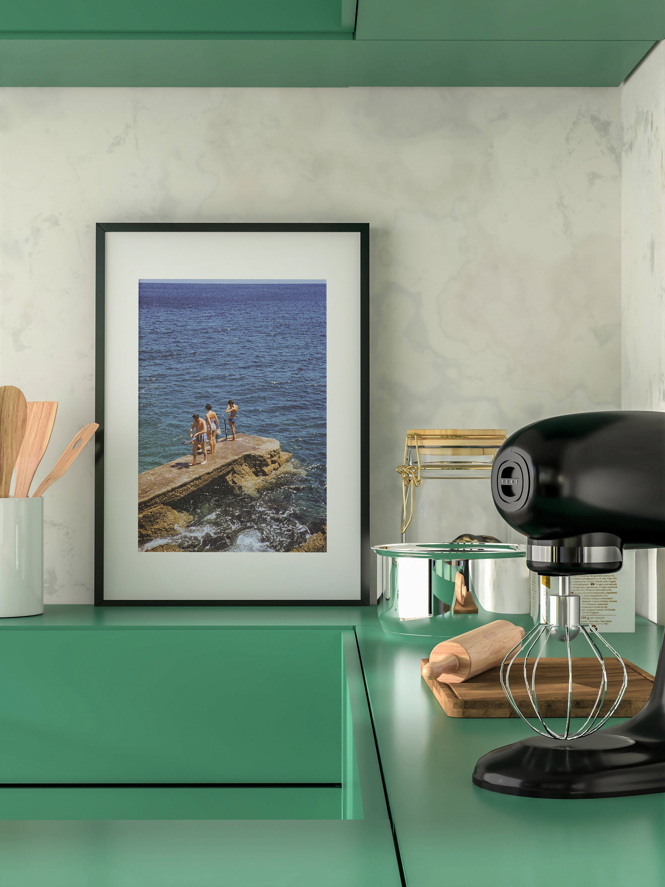 Trendy Art Print-Digital Art Prints-Capri Wall Art-Retro Photograph Prints-Retro Beach Art Print-Preppy Art-Bar Car Decor-Italy Art Print