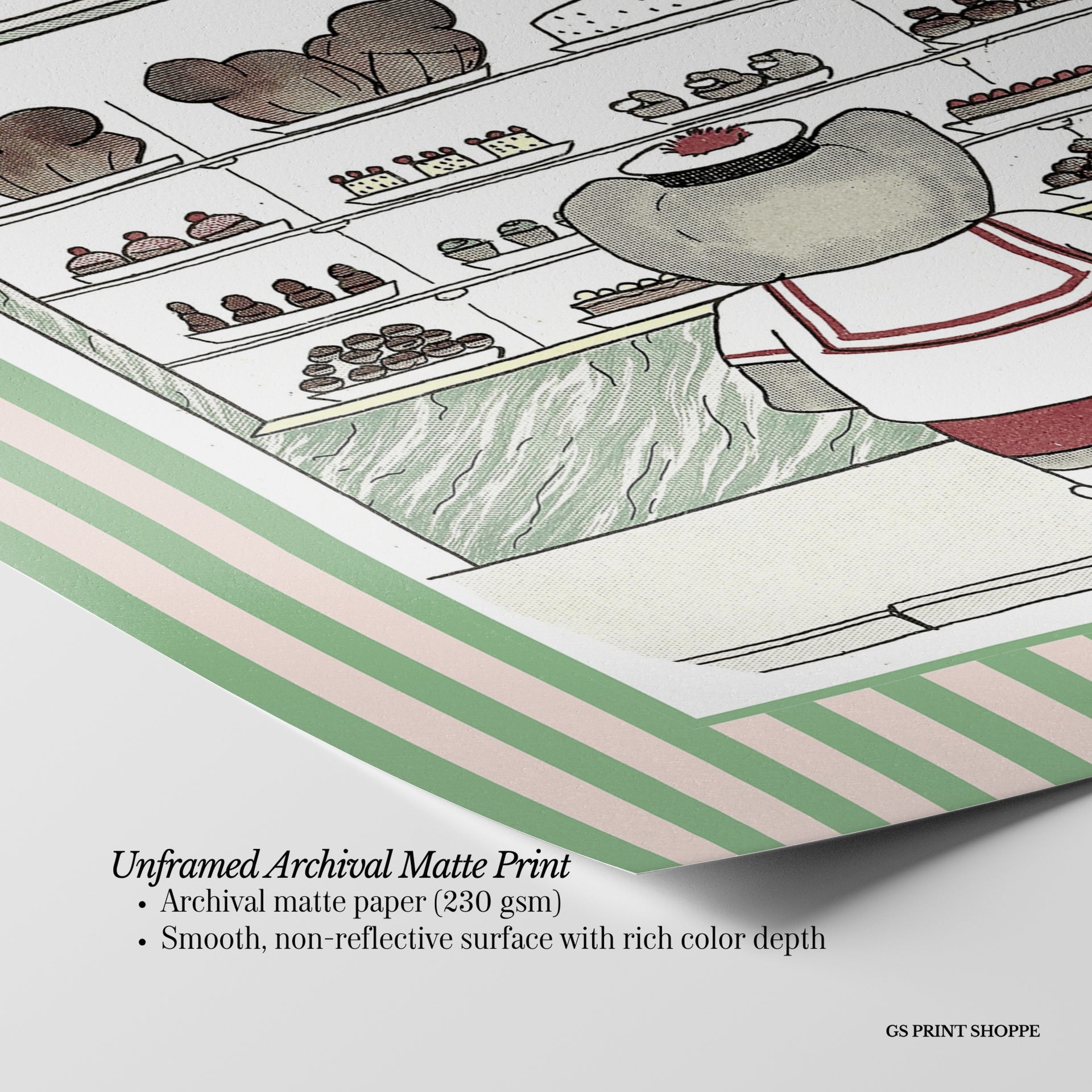 Babar Patisserie Horizontal Art Print