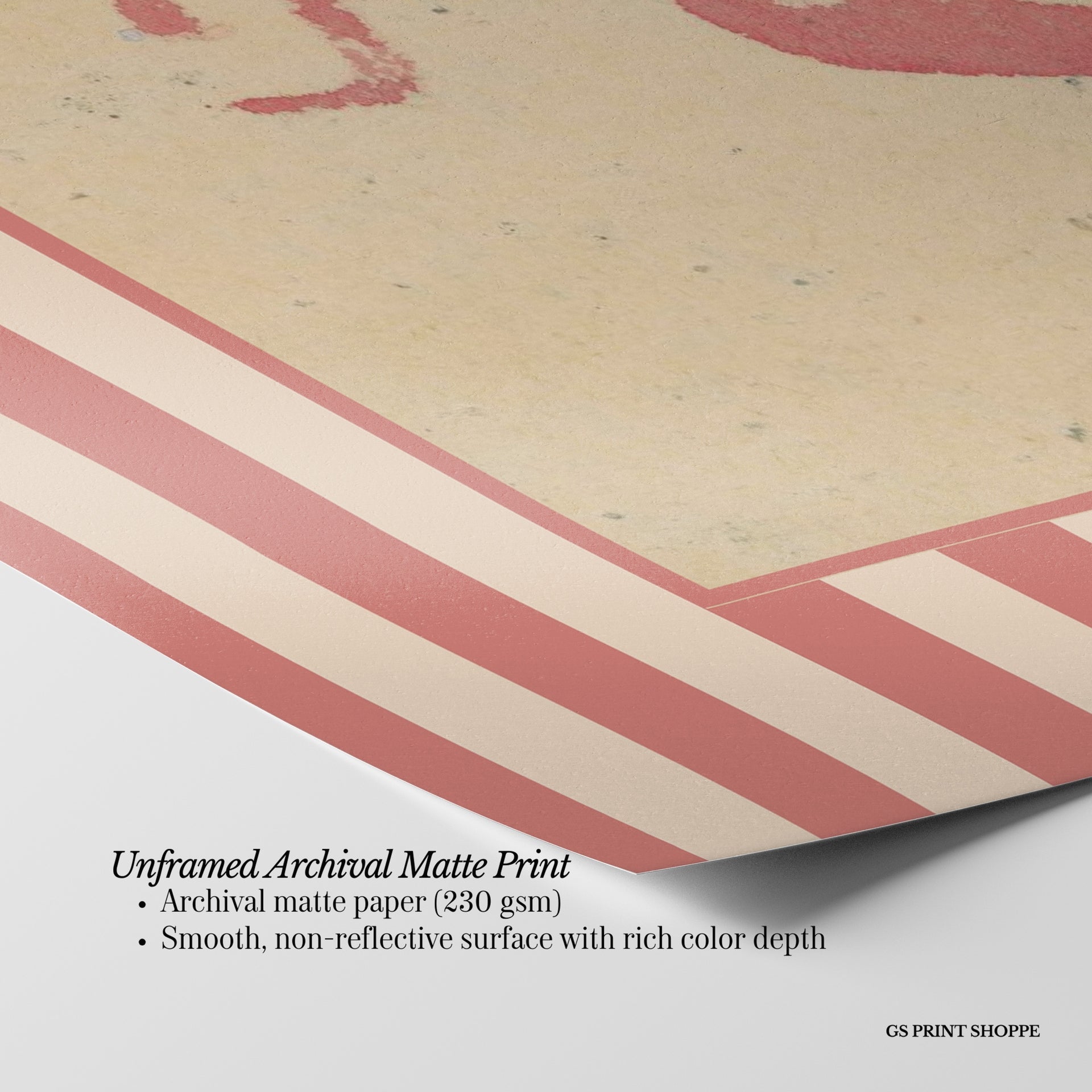 Pink Horse Stripes Horizontal Art Print