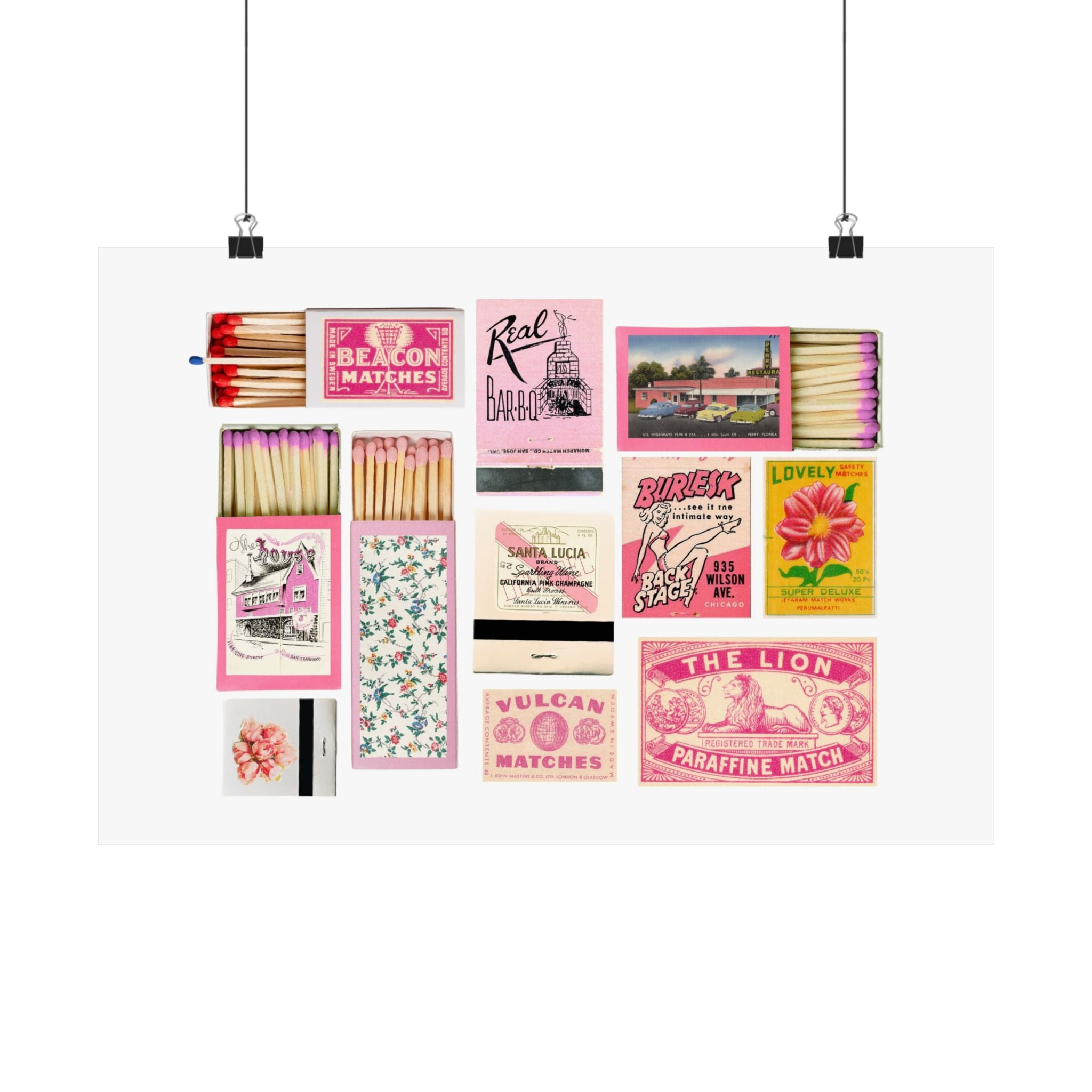 Matchbook Pink Horizontal Physical Poster