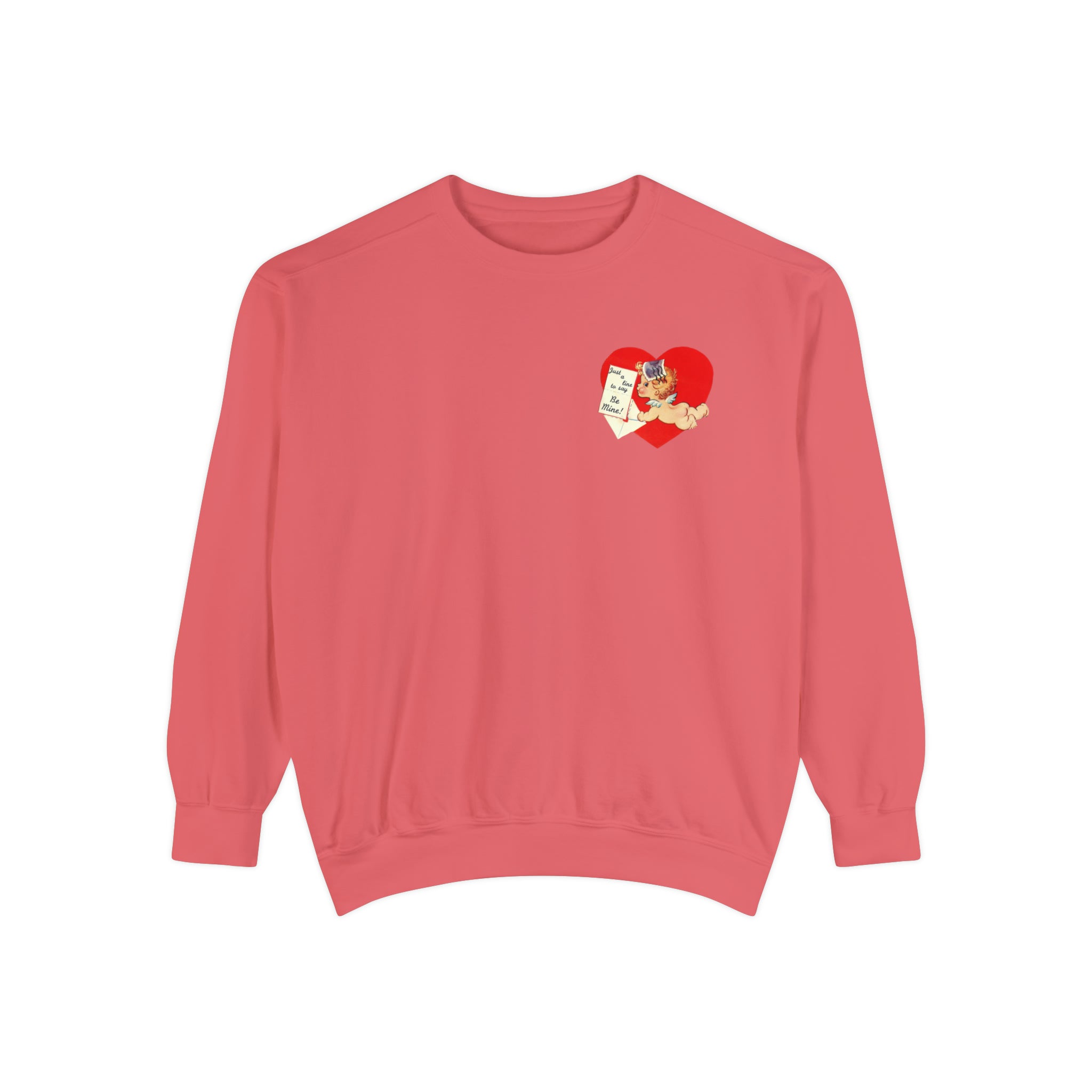 Just a Line to Say Be Mine Vintage Valentine's Day Sweatshirt Comfort Colors Crewneck