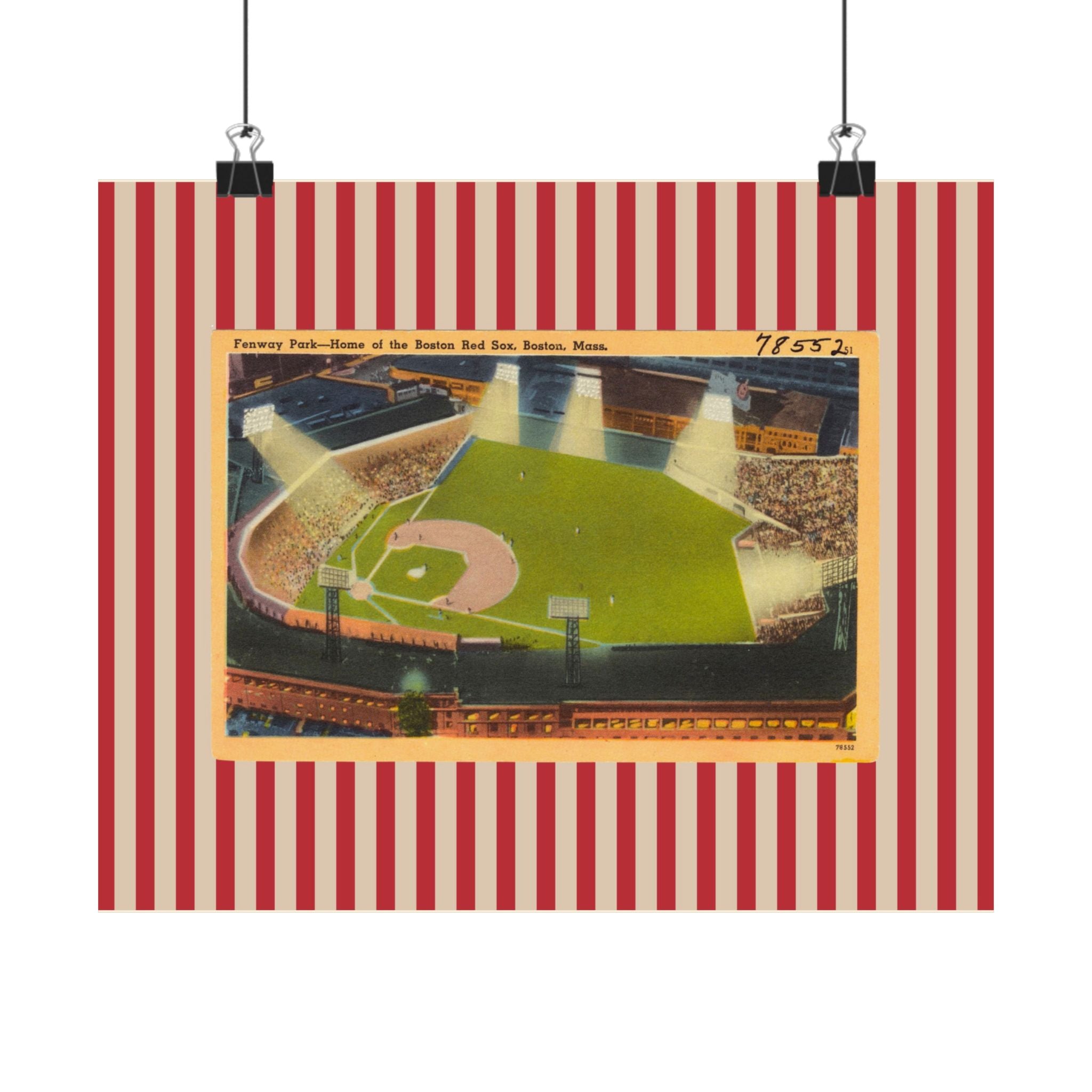 Fenway Park Boston Vintage Baseball Horizontal Physical Poster