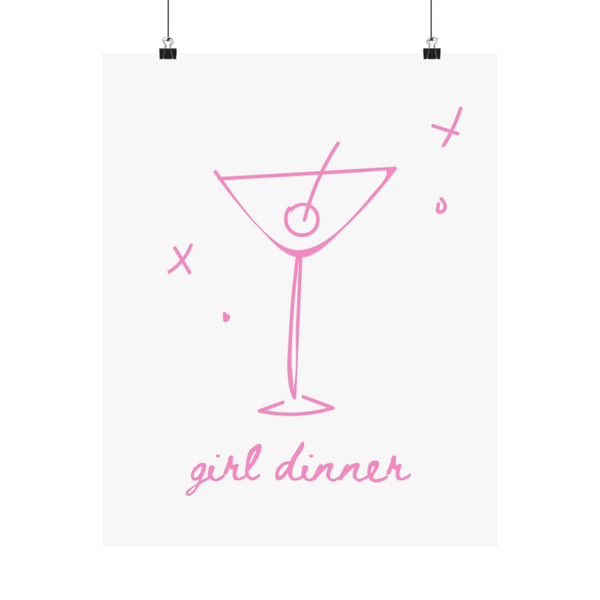 Girl Dinner Pink Physical Poster