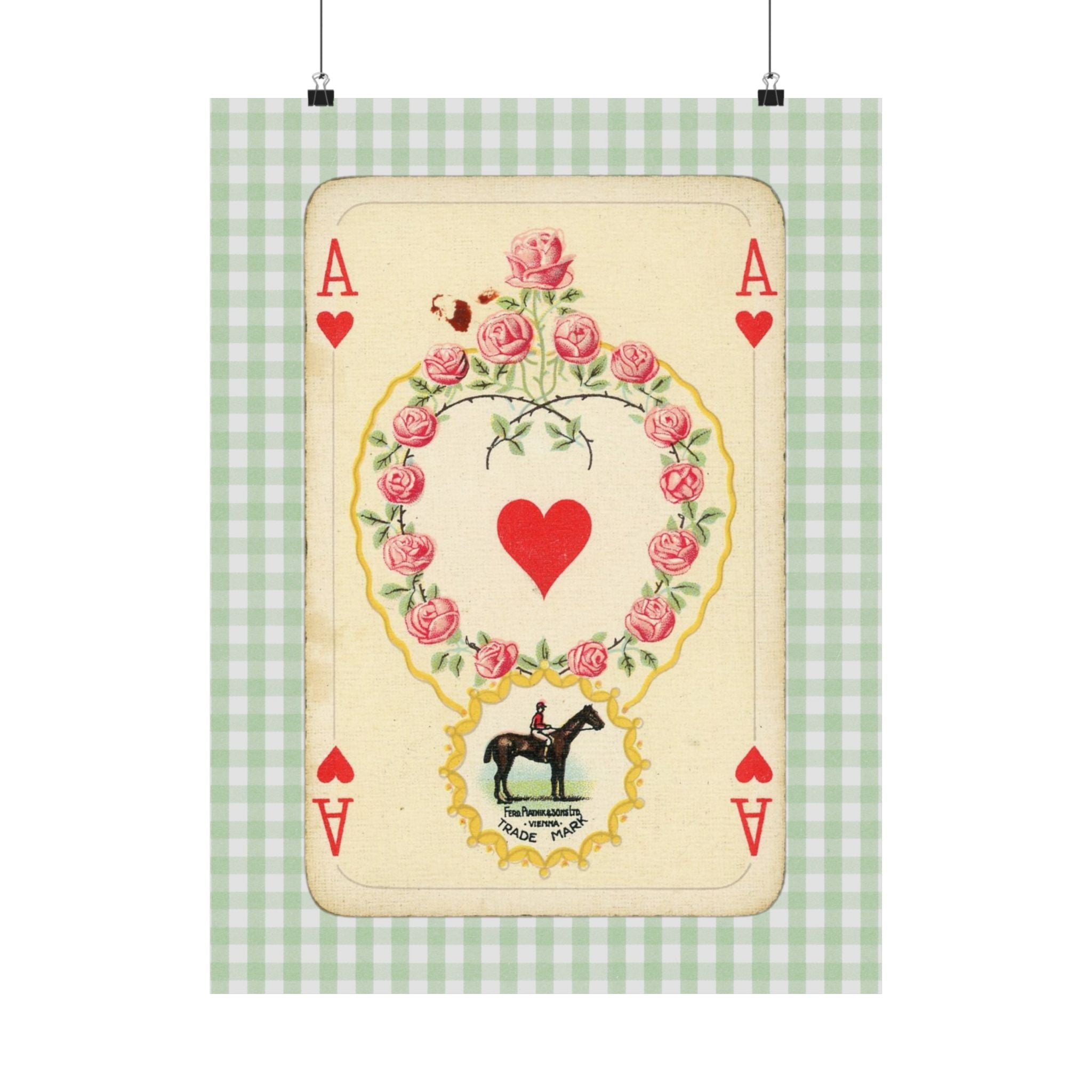 Vintage Roses Playing Card Physical Poster