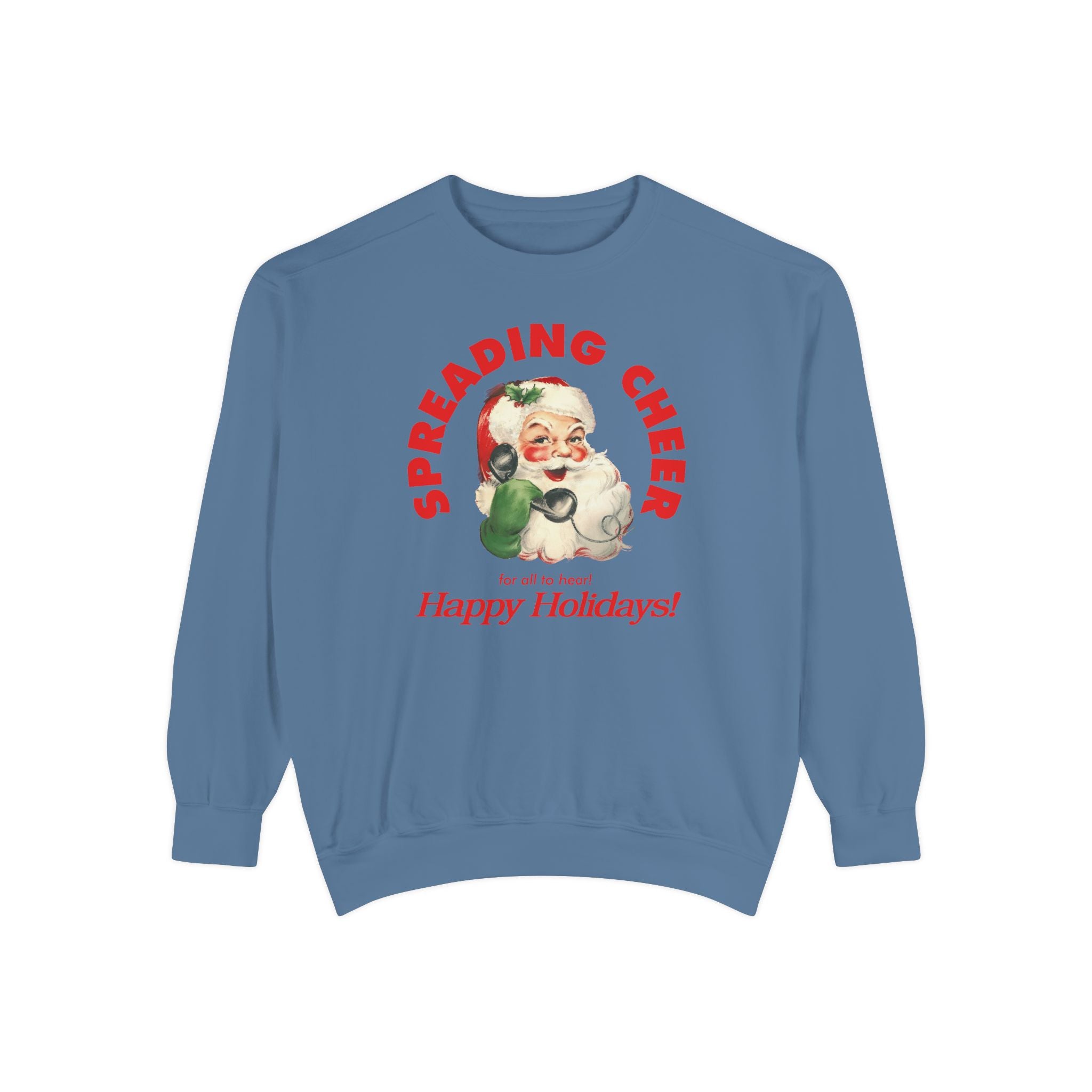 Spreading Cheer Santa Holiday Comfort Colors Crewneck Sweatshirt