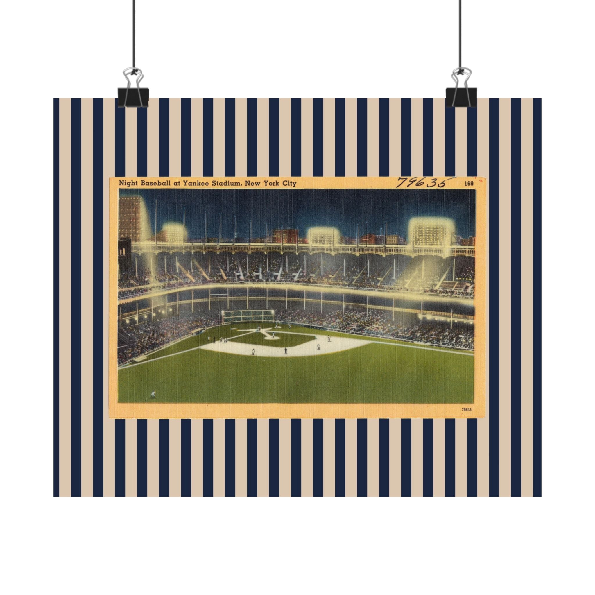 Yankee Stadium New York Vintage Baseball Horizontal Physical Poster