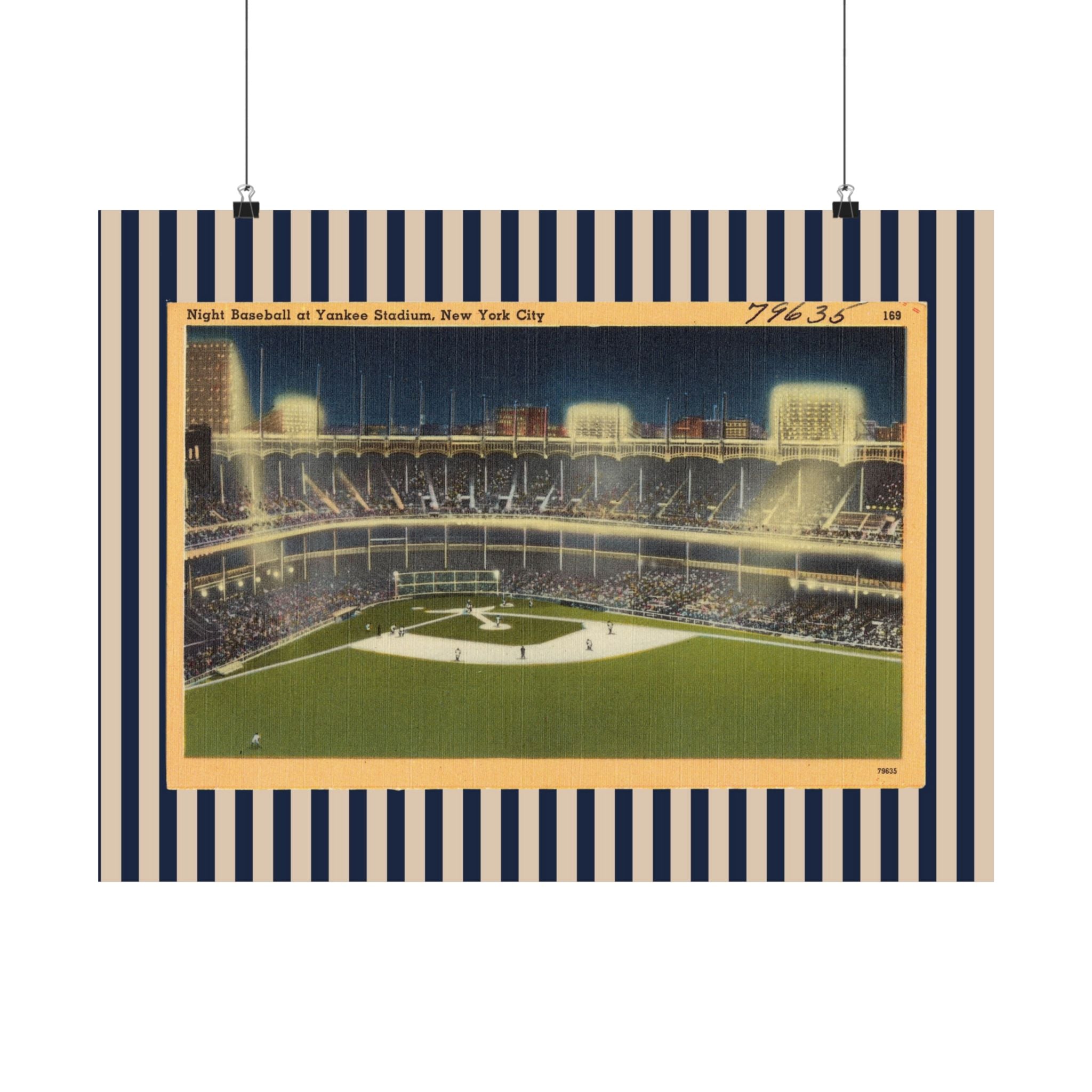 Yankee Stadium New York Vintage Baseball Horizontal Physical Poster