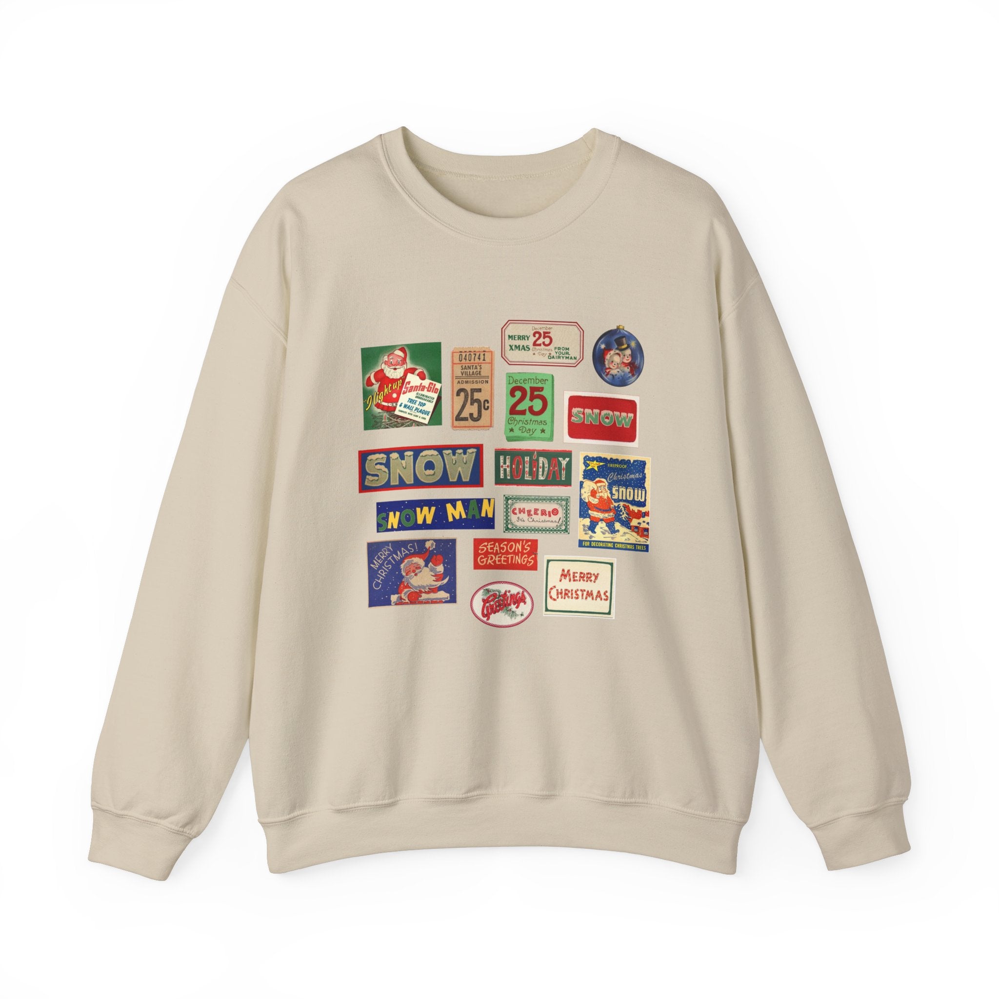 Christmas Stamps Holiday Gildan Crewneck Sweatshirt