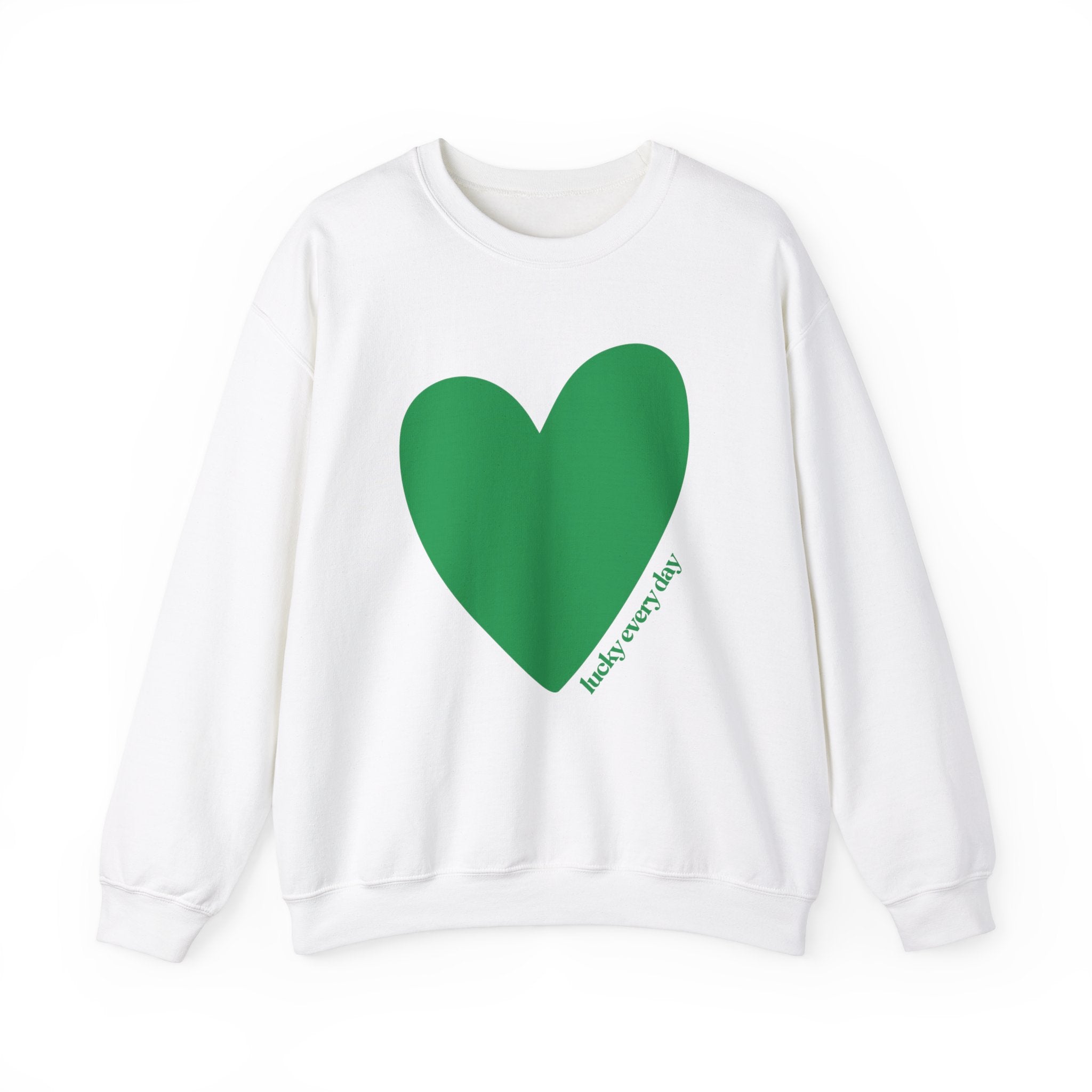 Lucky Every Day Heart Gildan Crewneck Sweatshirt