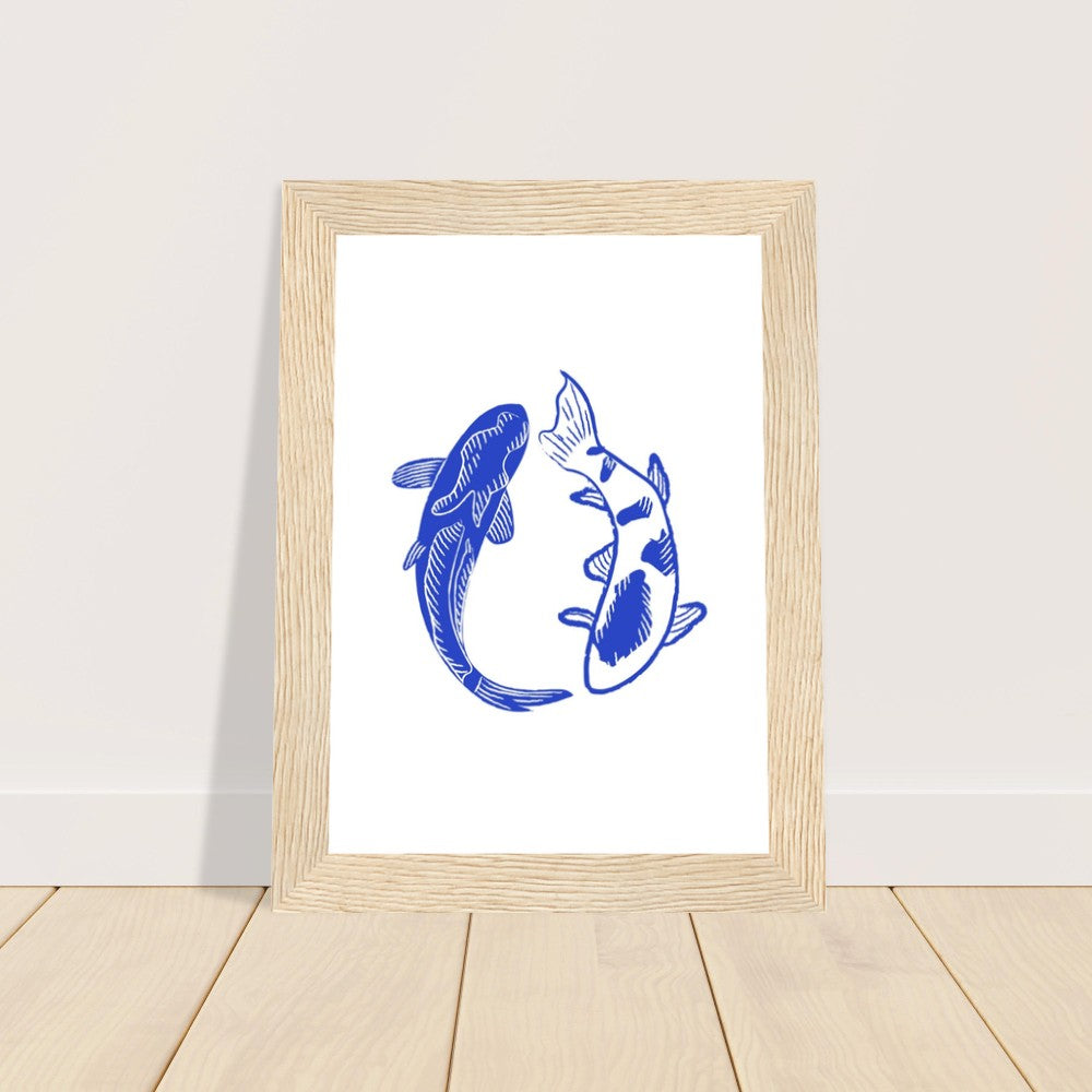 Framed Poster Blue Fish
