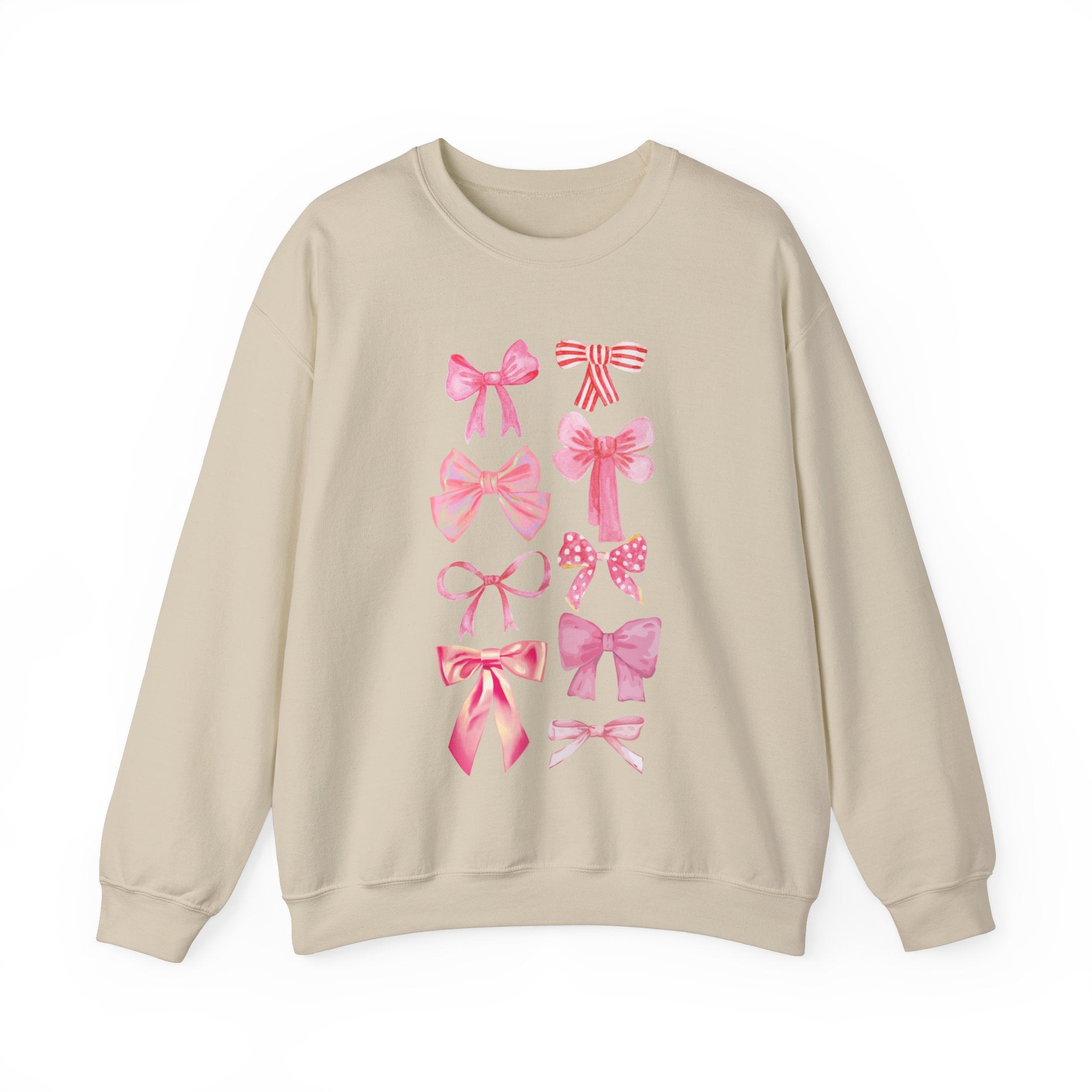 Pink Bows Couquette Valentines Day Crewneck Sweatshirt