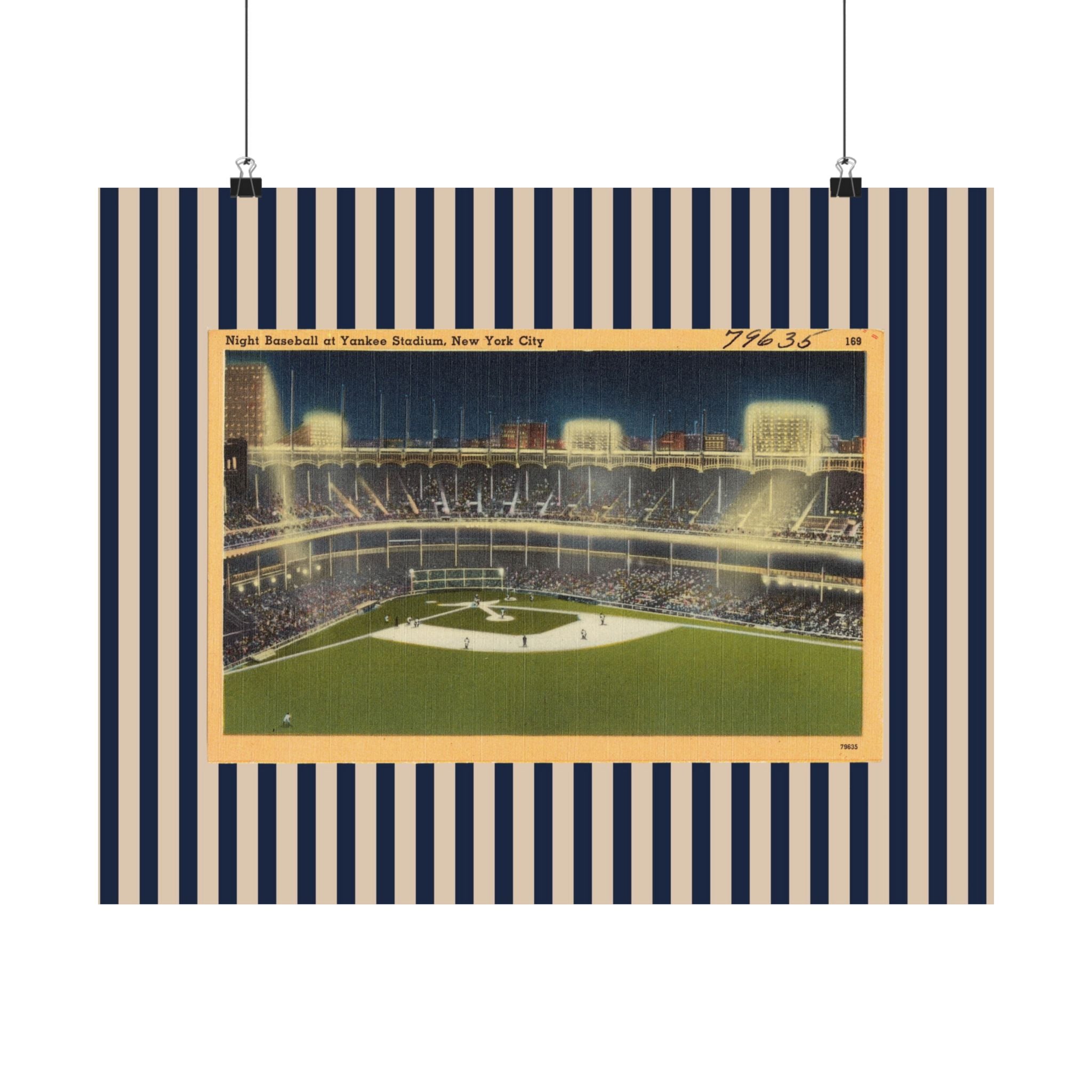 Yankee Stadium New York Vintage Baseball Horizontal Physical Poster