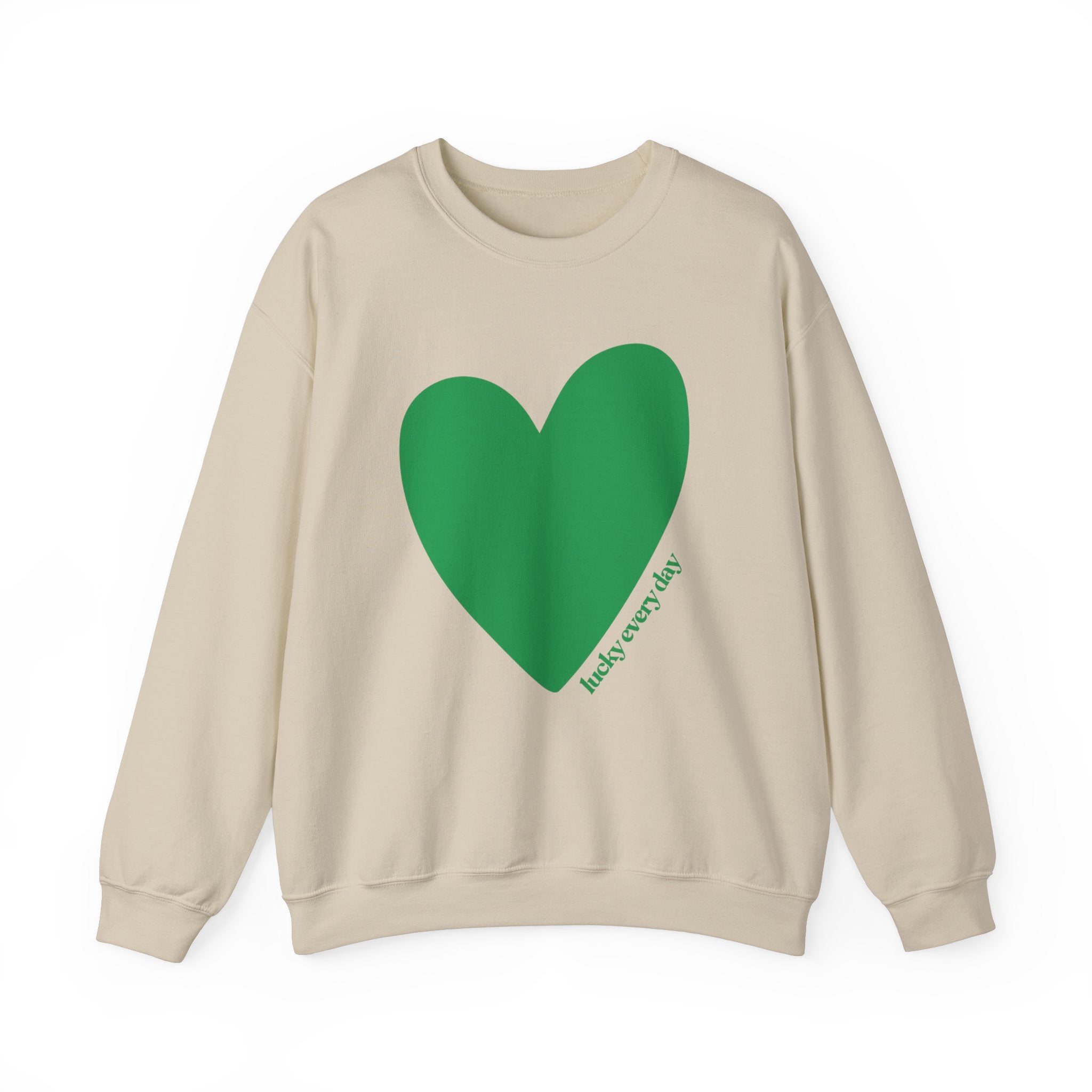 Lucky Every Day Heart Gildan Crewneck Sweatshirt