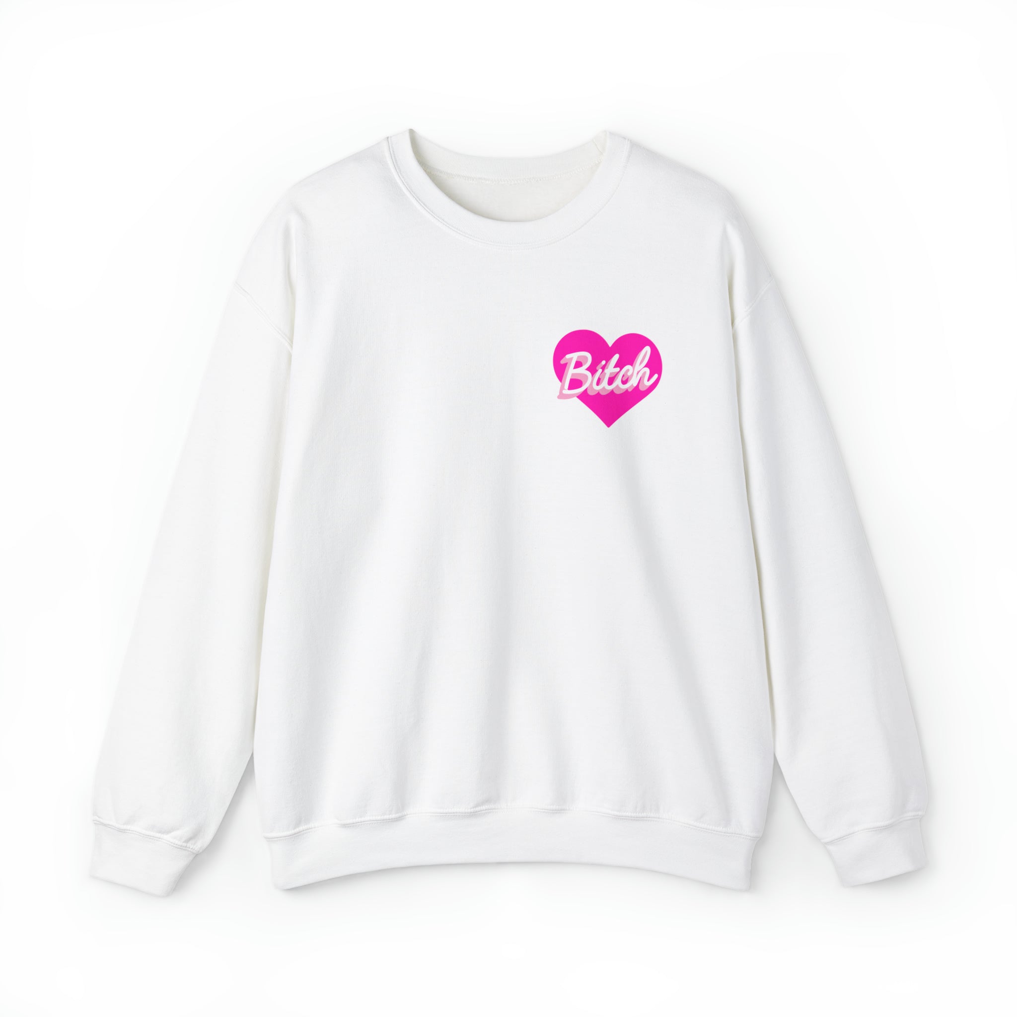 A stylish 'Bitch Crewneck Sweatshirt' in bold typography and trendy design.