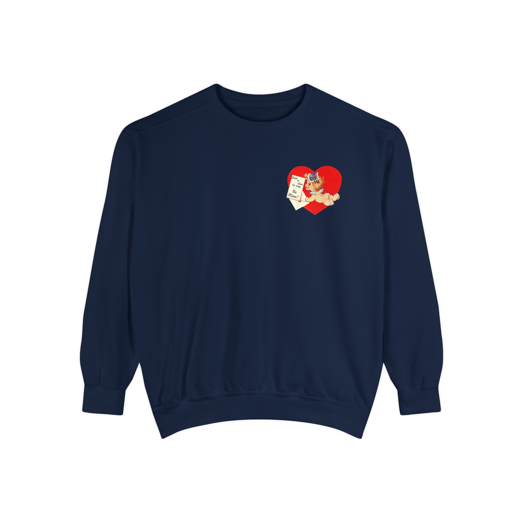 Just a Line to Say Be Mine Vintage Valentine's Day Sweatshirt Comfort Colors Crewneck