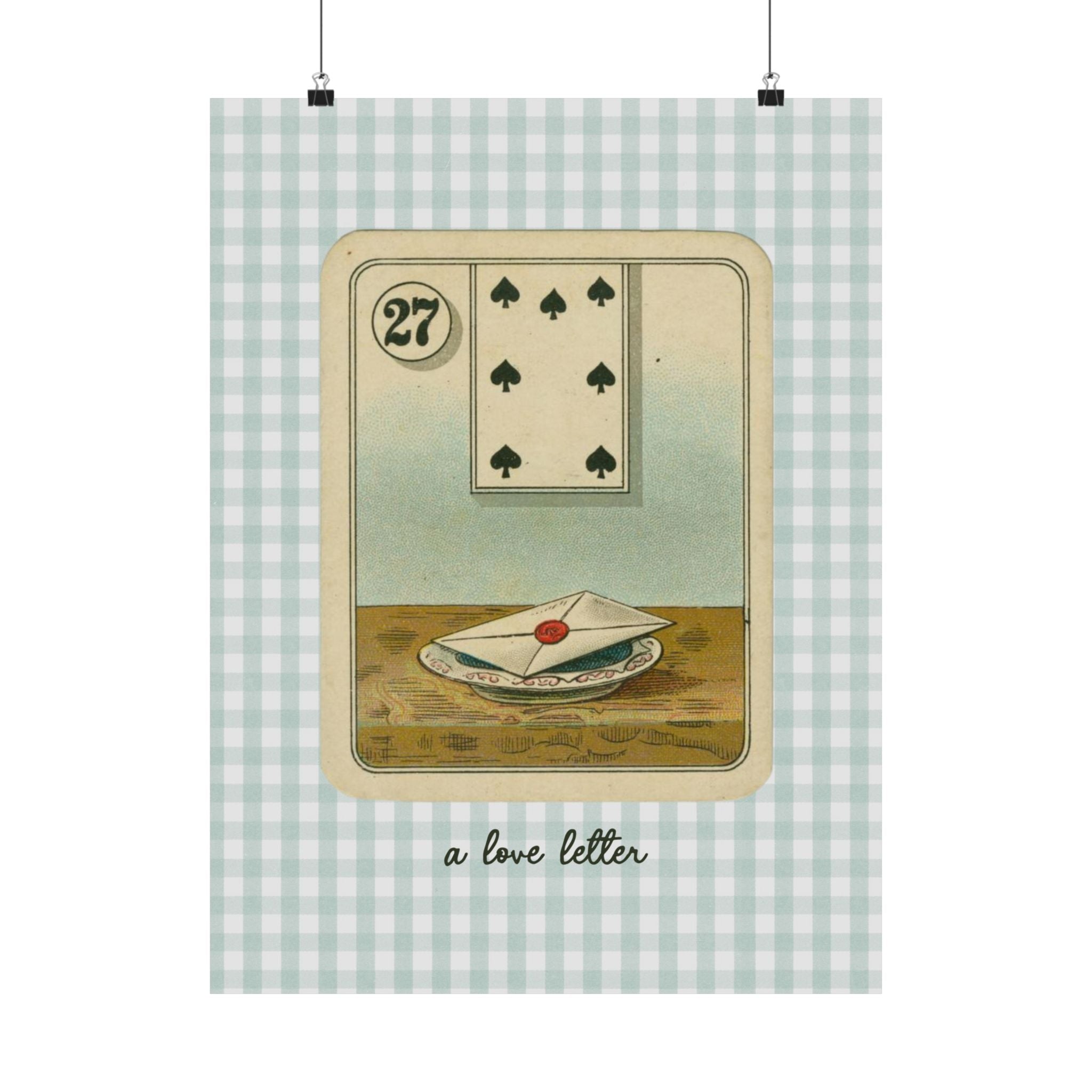 Love Letter Green Checker Physical Poster