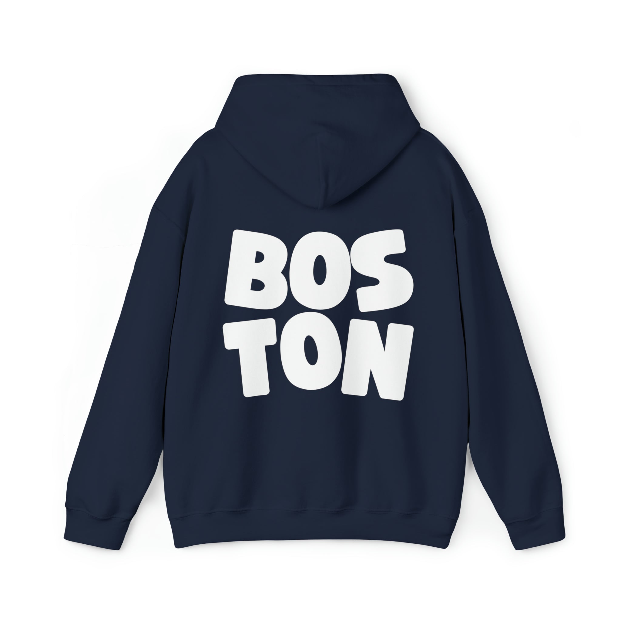 Side view of the Boston Hoodie, showcasing the sleeve length and ribbed cuffs for a snug fit.