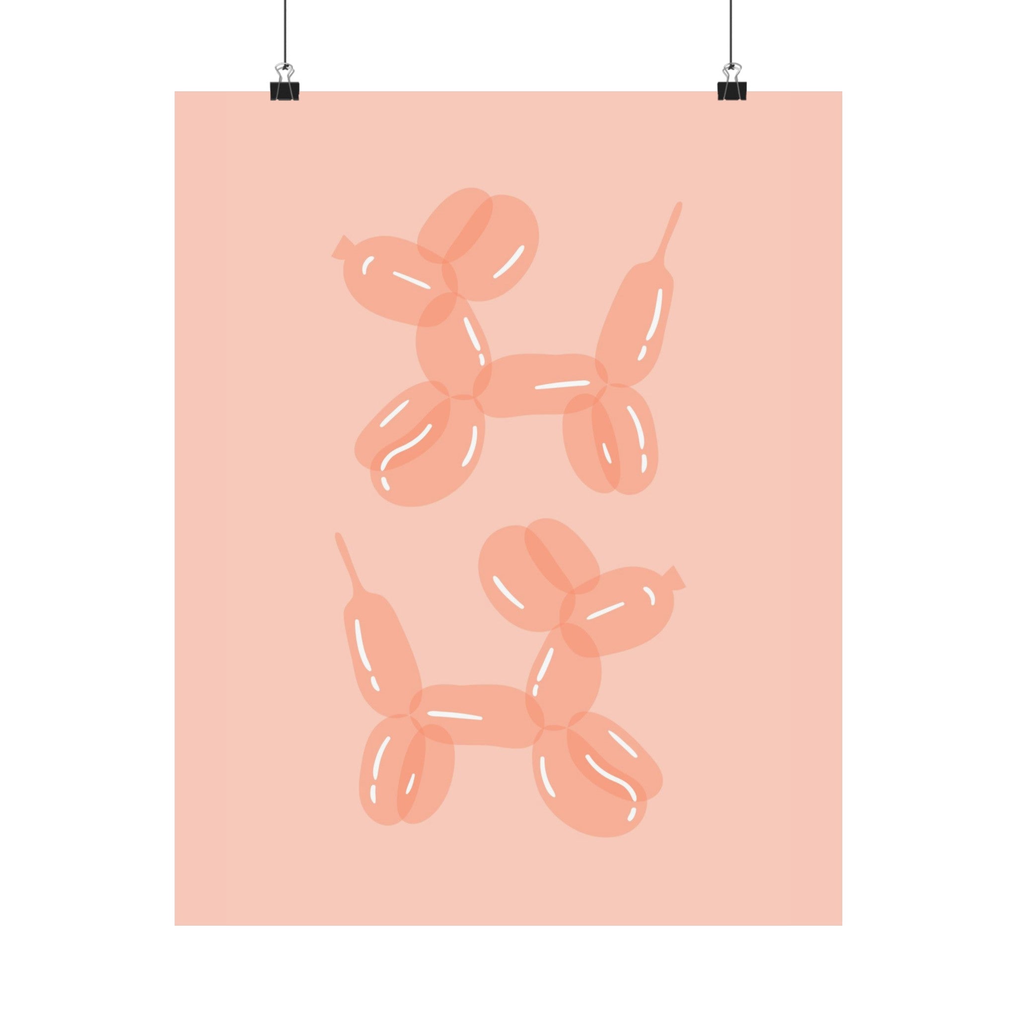 Orange Balloon Dogs Physical Poster