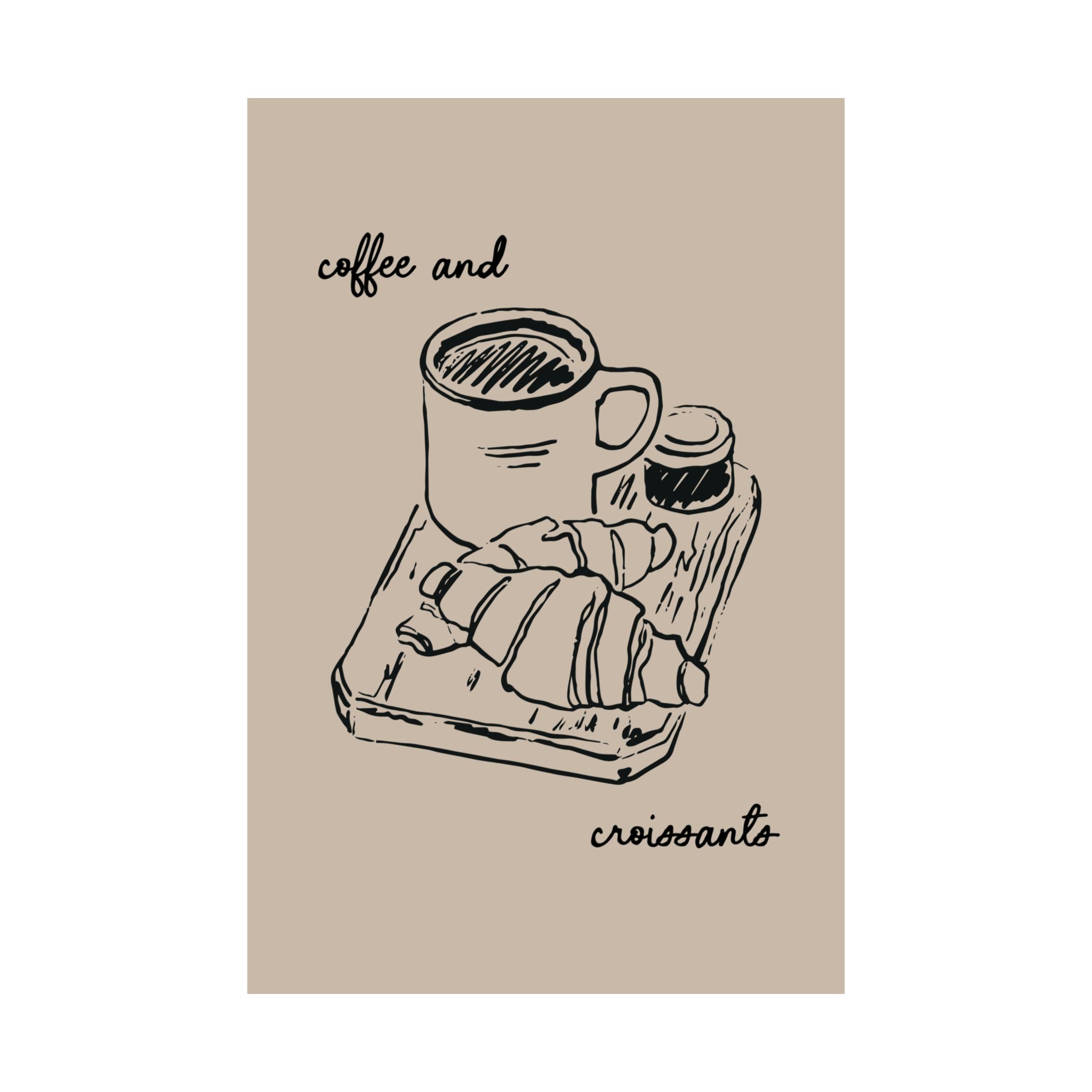 home decoration Coffee and Croissants Physical Poster