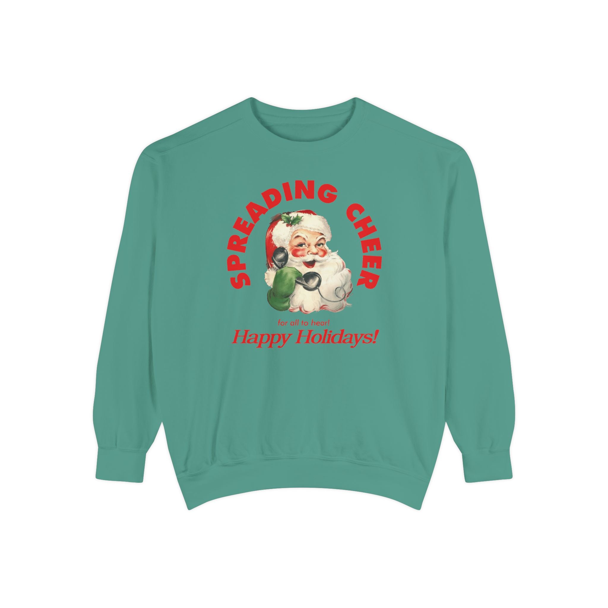 Spreading Cheer Santa Holiday Comfort Colors Crewneck Sweatshirt